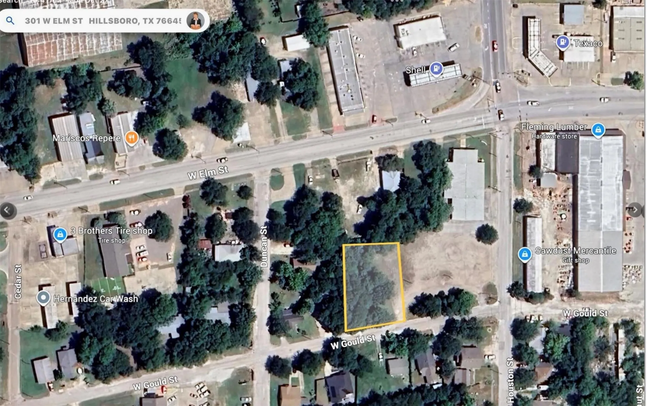 Aerial Map. Highlighting the property boundaries and surrounding street network