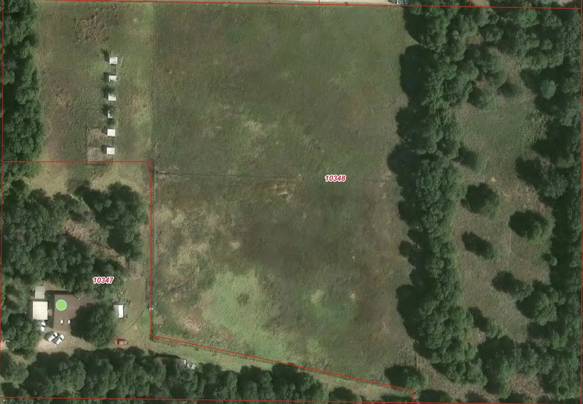 Aerial Property View. Depicting the property boundaries and land usage