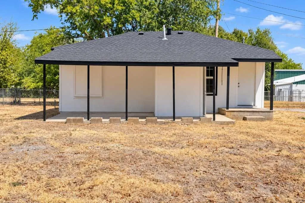 Second home tour begins here: covered porch and exterior.