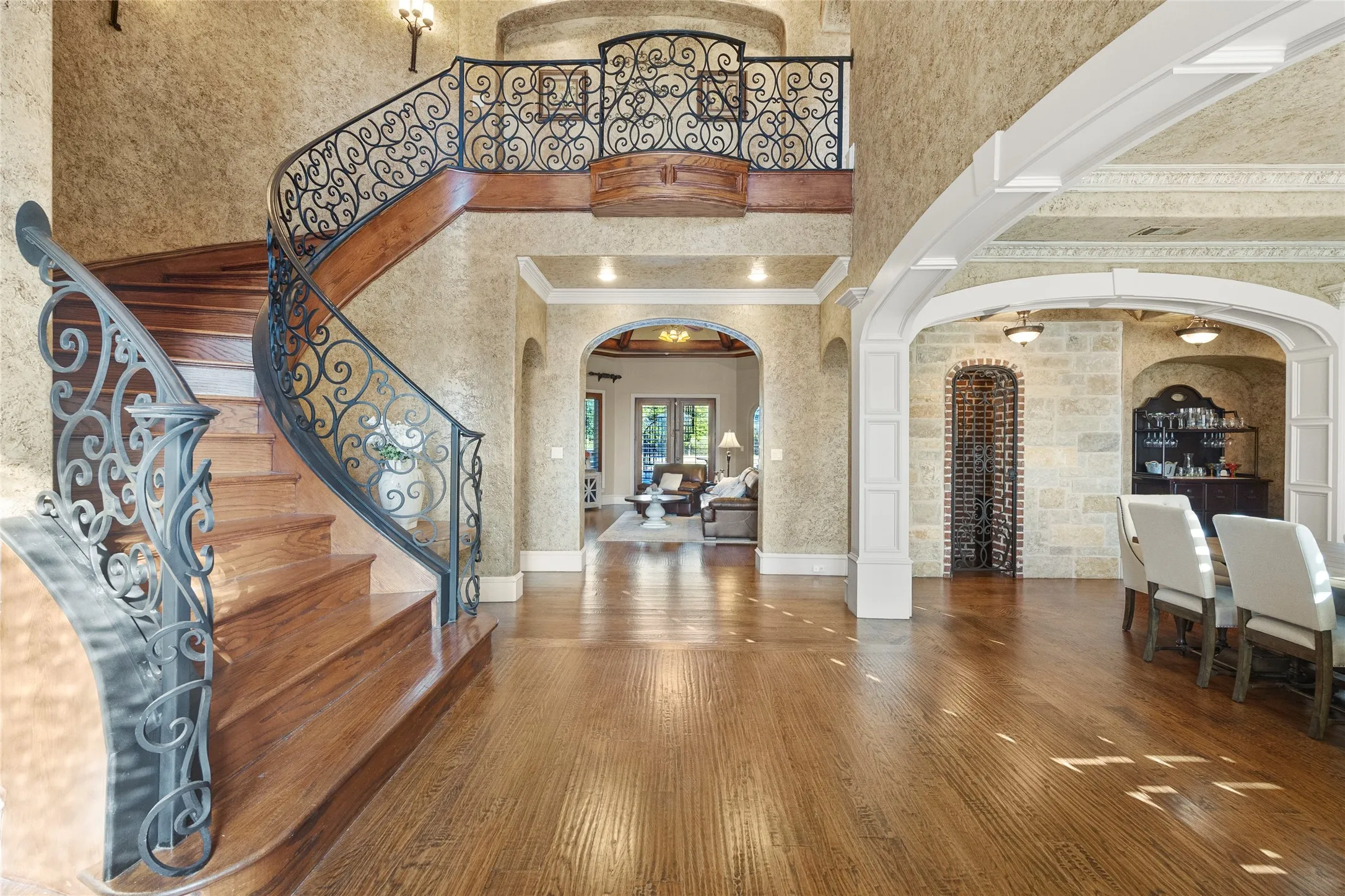 Circular staircase and gorgeous ironwork