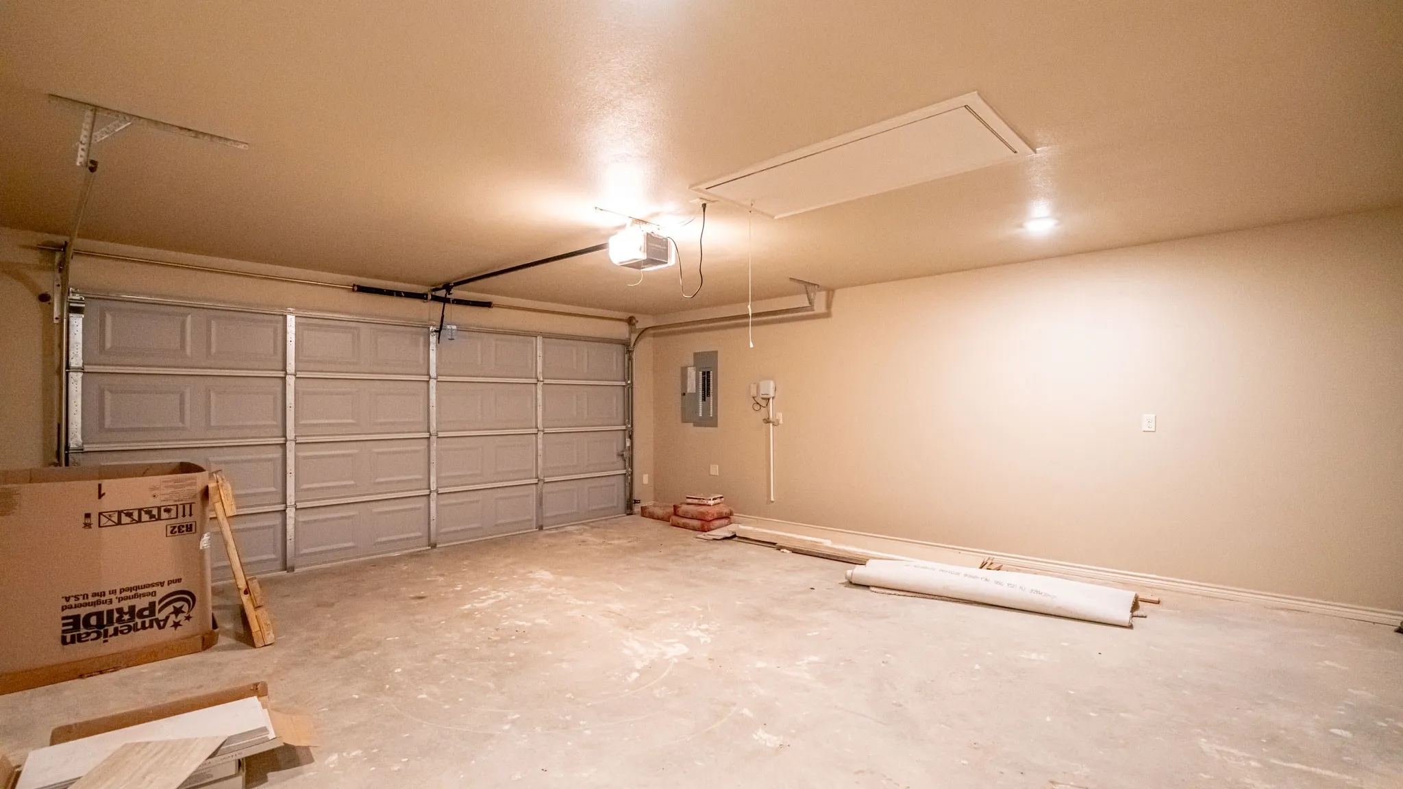 Two car garage with garage door opener