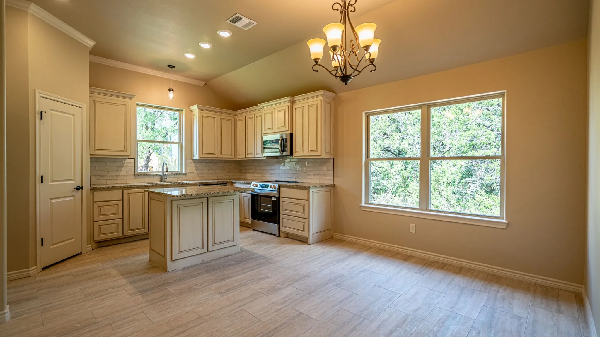 Kitchen with beautiful custom cabinets and center island