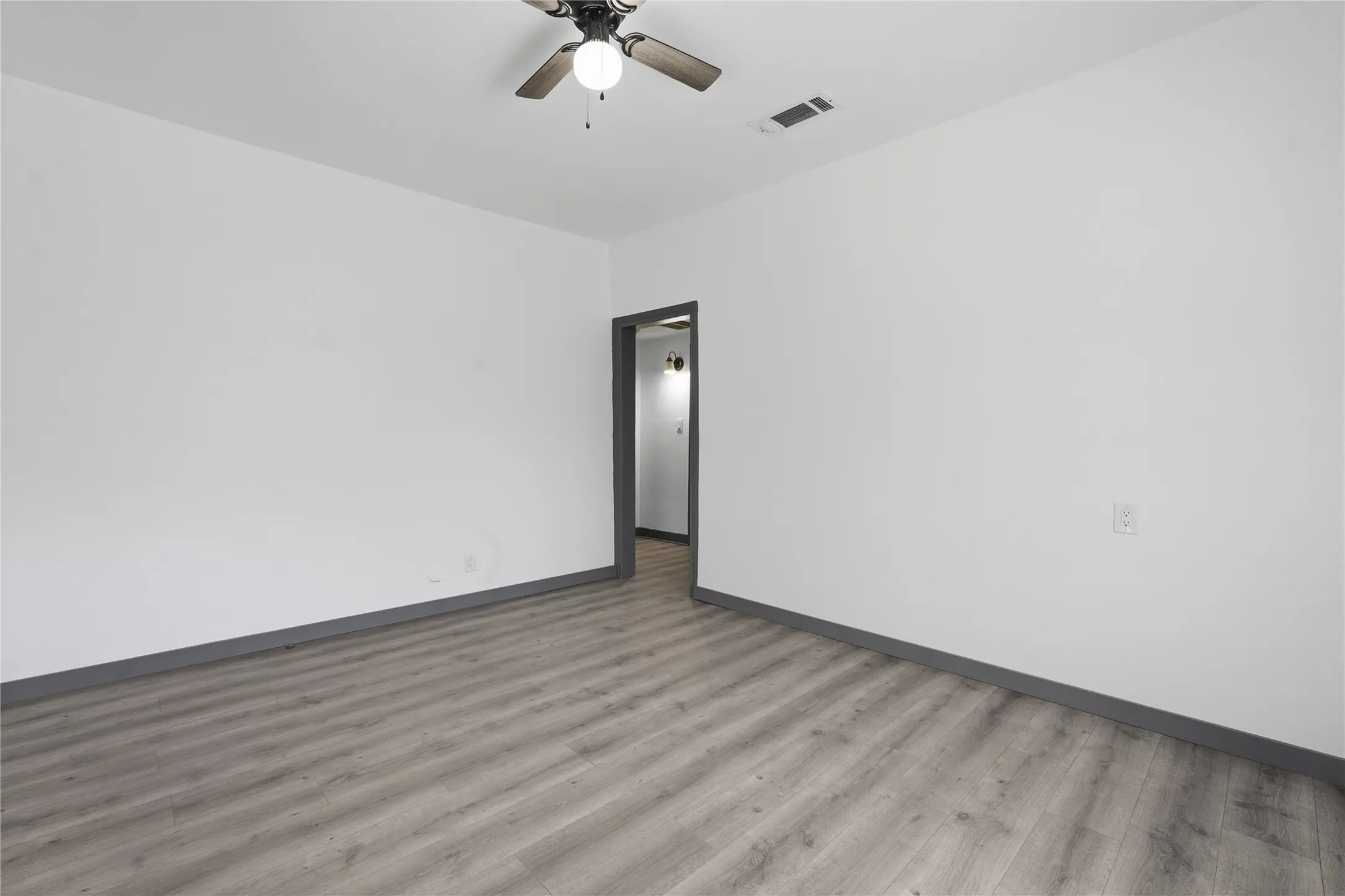 Wood-finish flooring with a neutral color palette