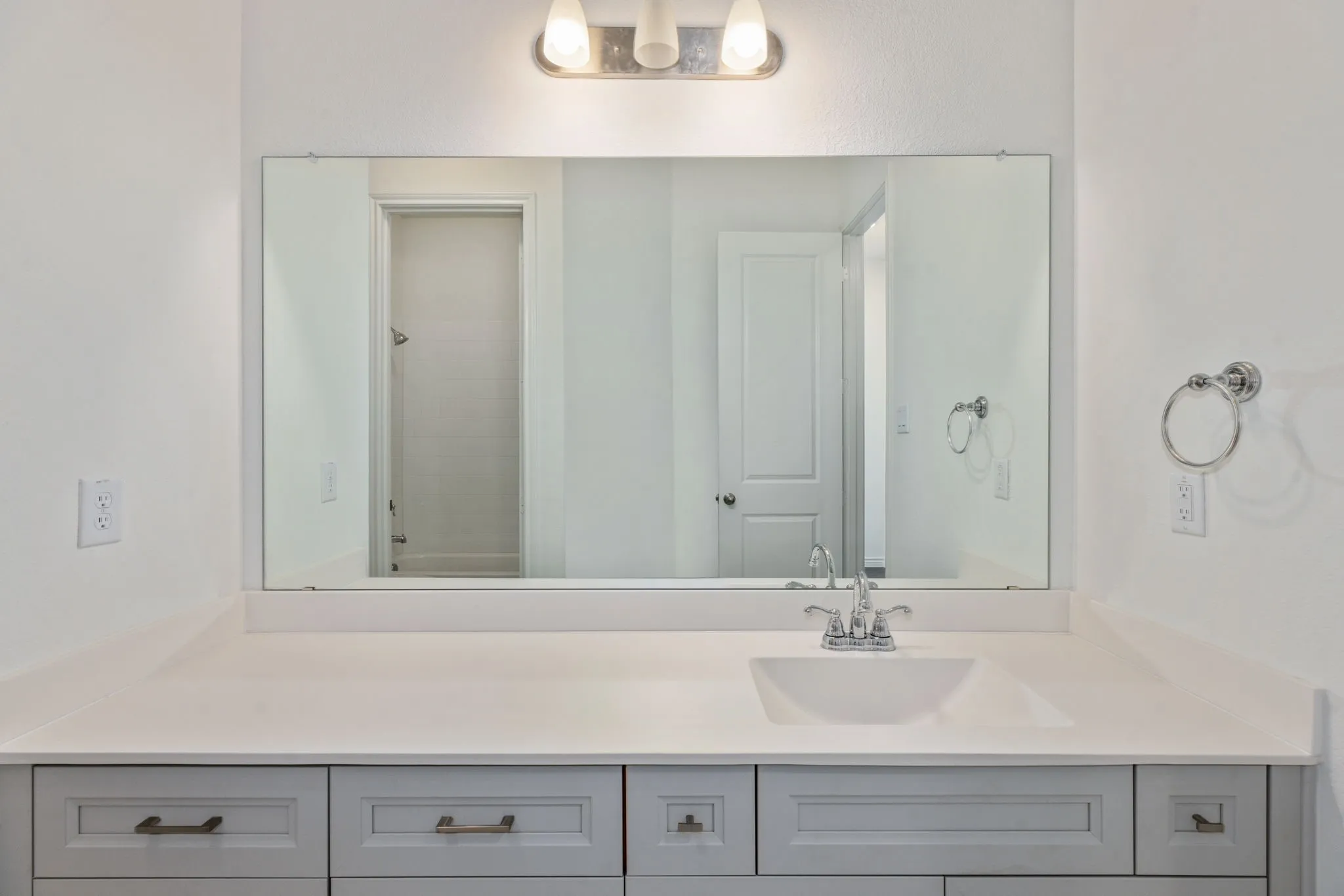 The secondary bathroom is well appointed.
