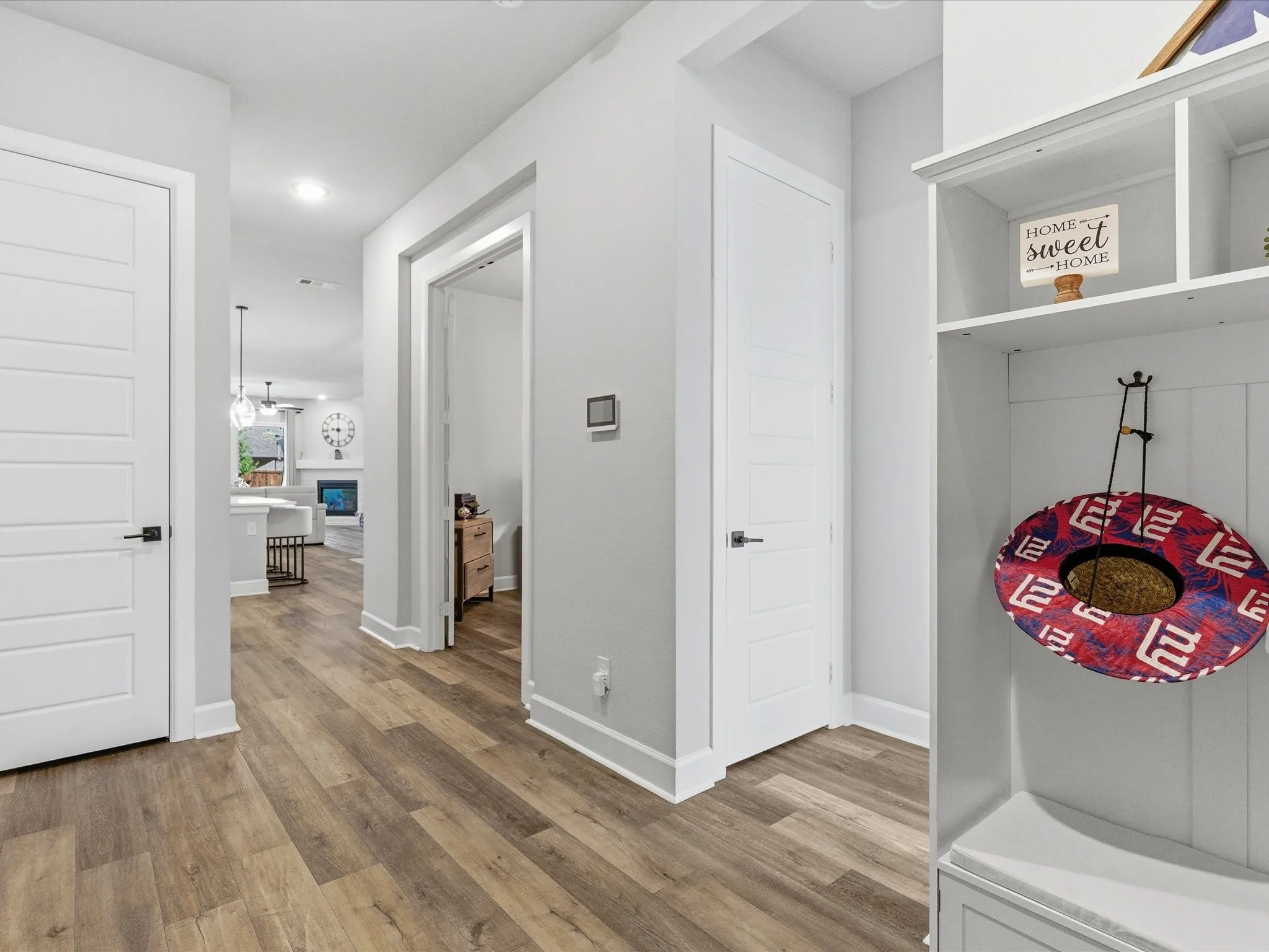 well-organized mudroom featuring a practical space for storing shoes, bags, and everyday essentials, keeping the home tidy and welcoming