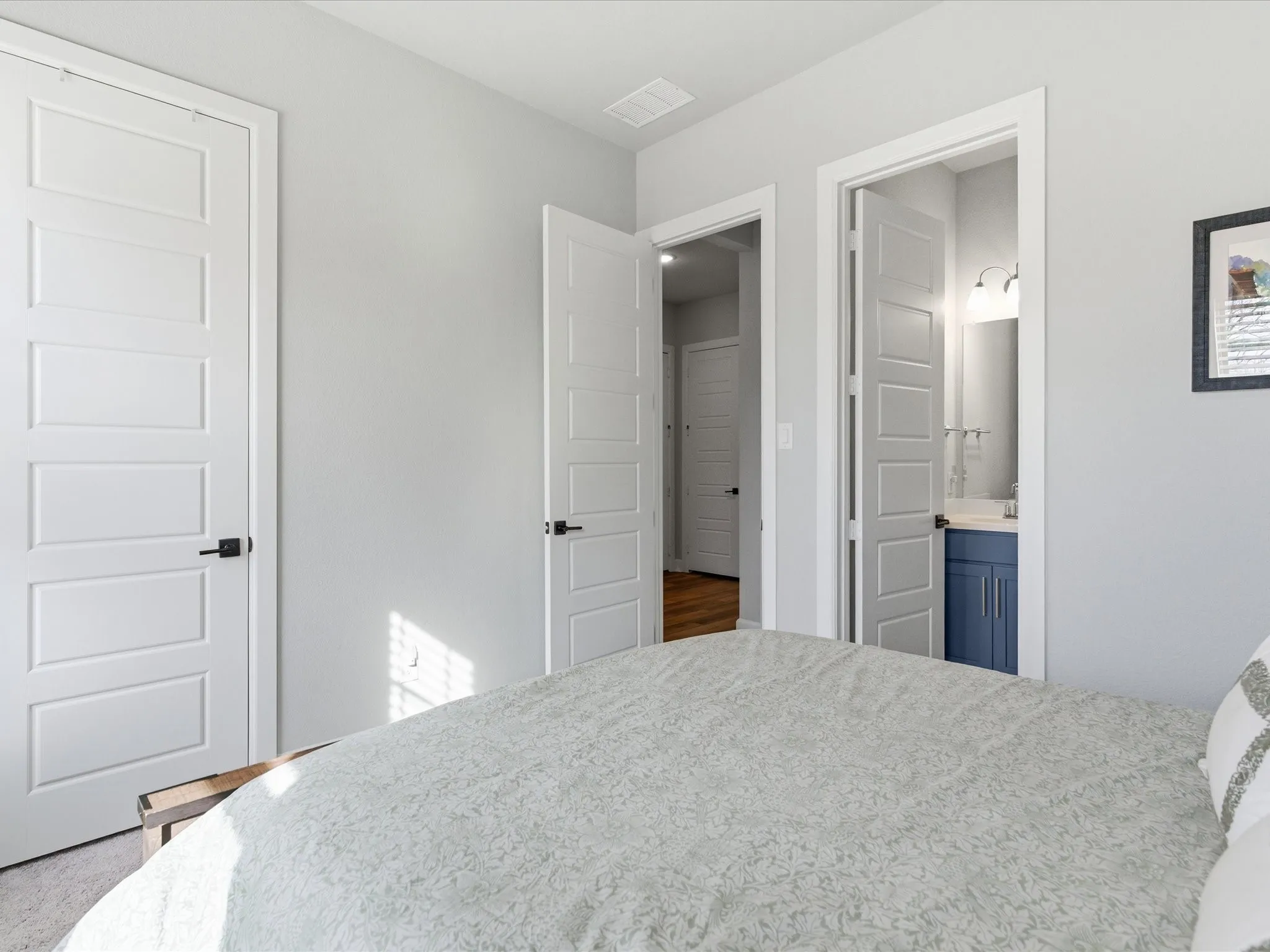 serene and inviting bedroom with a comfortable layout, creating a peaceful retreat to relax, unwind, and recharge