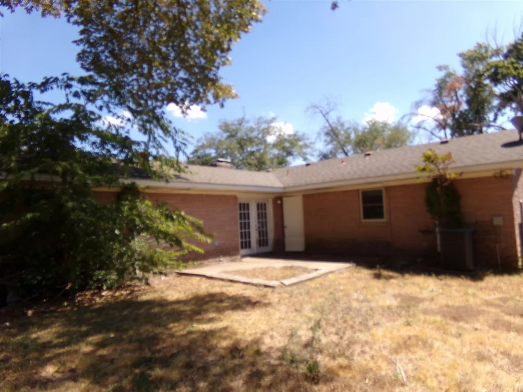 Brick exterior with a gabled roof