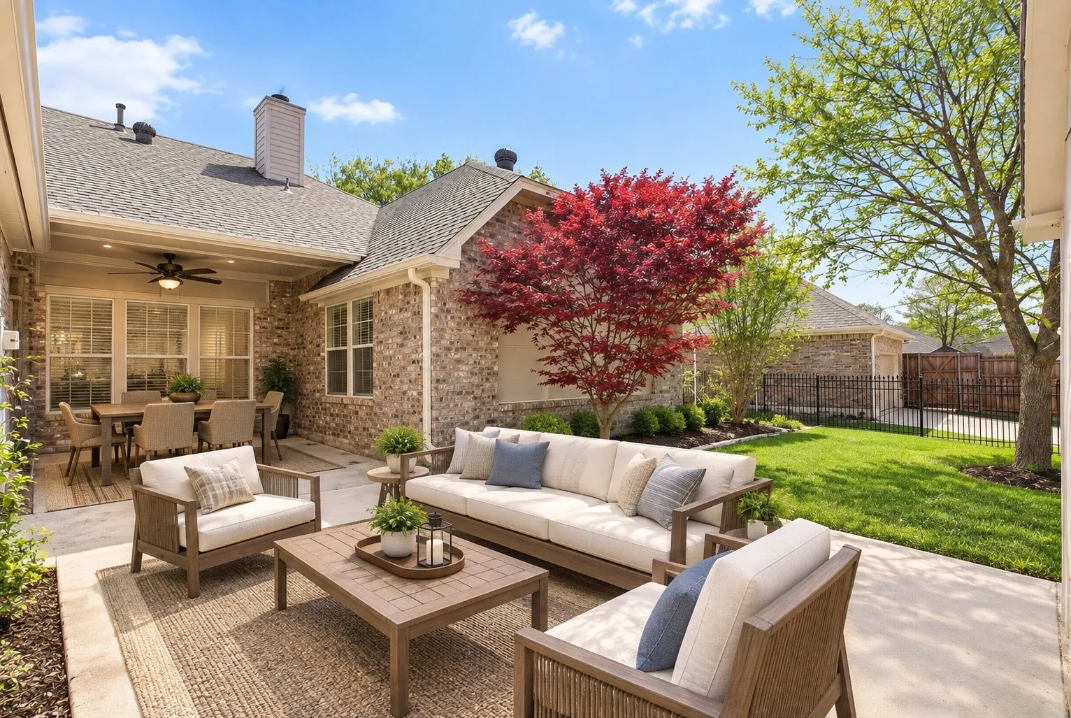 virtually staged highlighting extended patio options