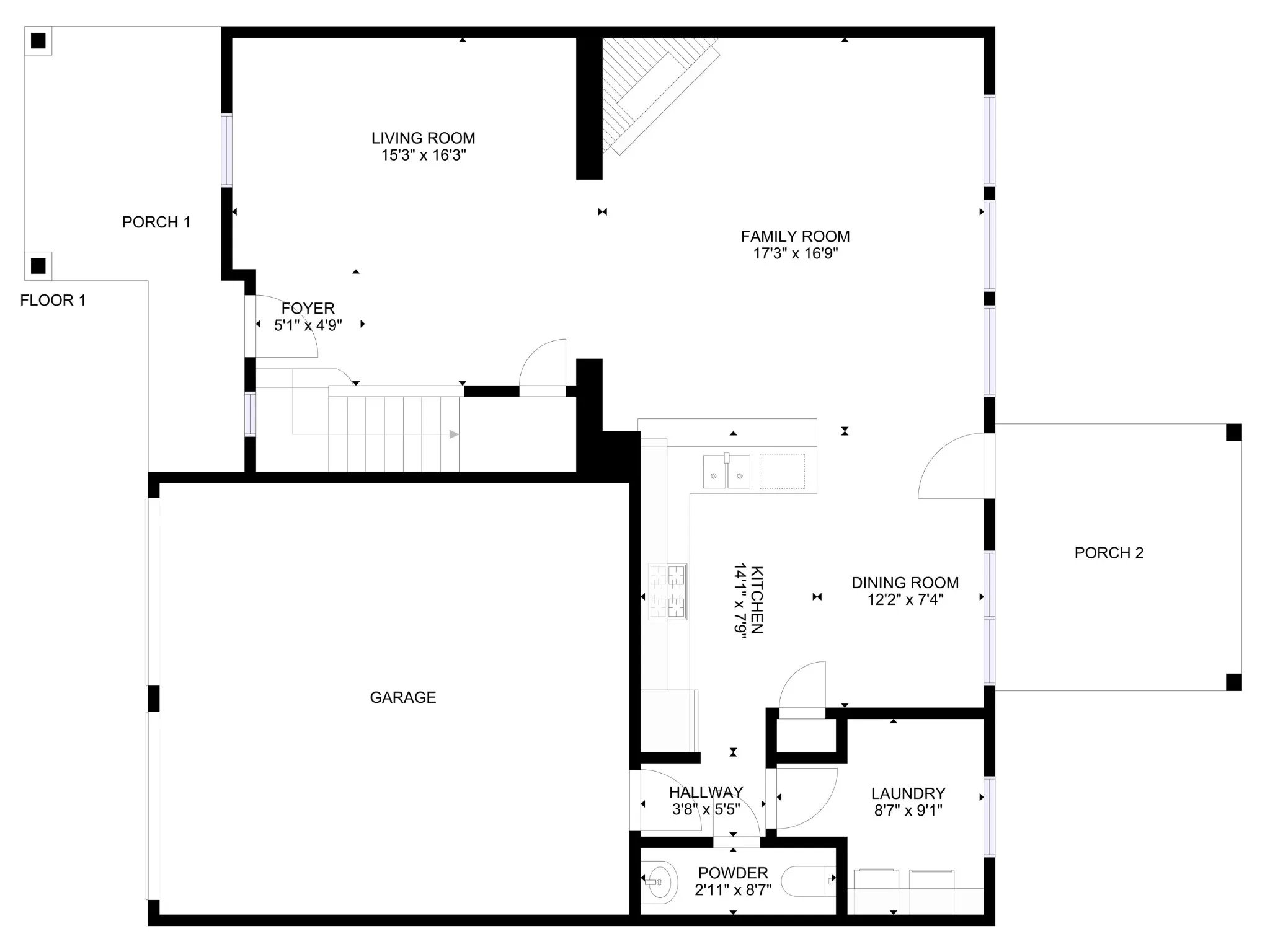 Easily see the layout of the first floor!