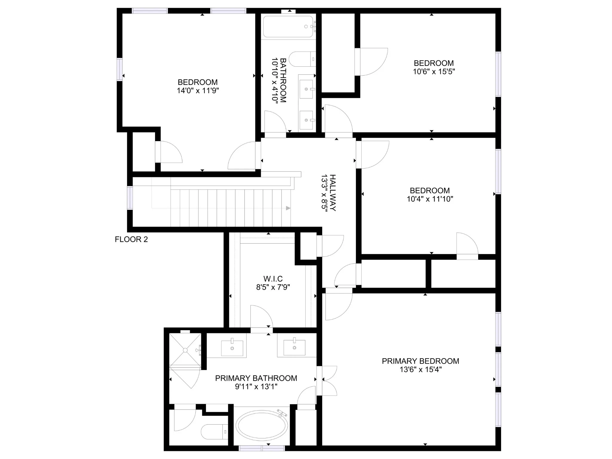 A birds eye view of the second floor.