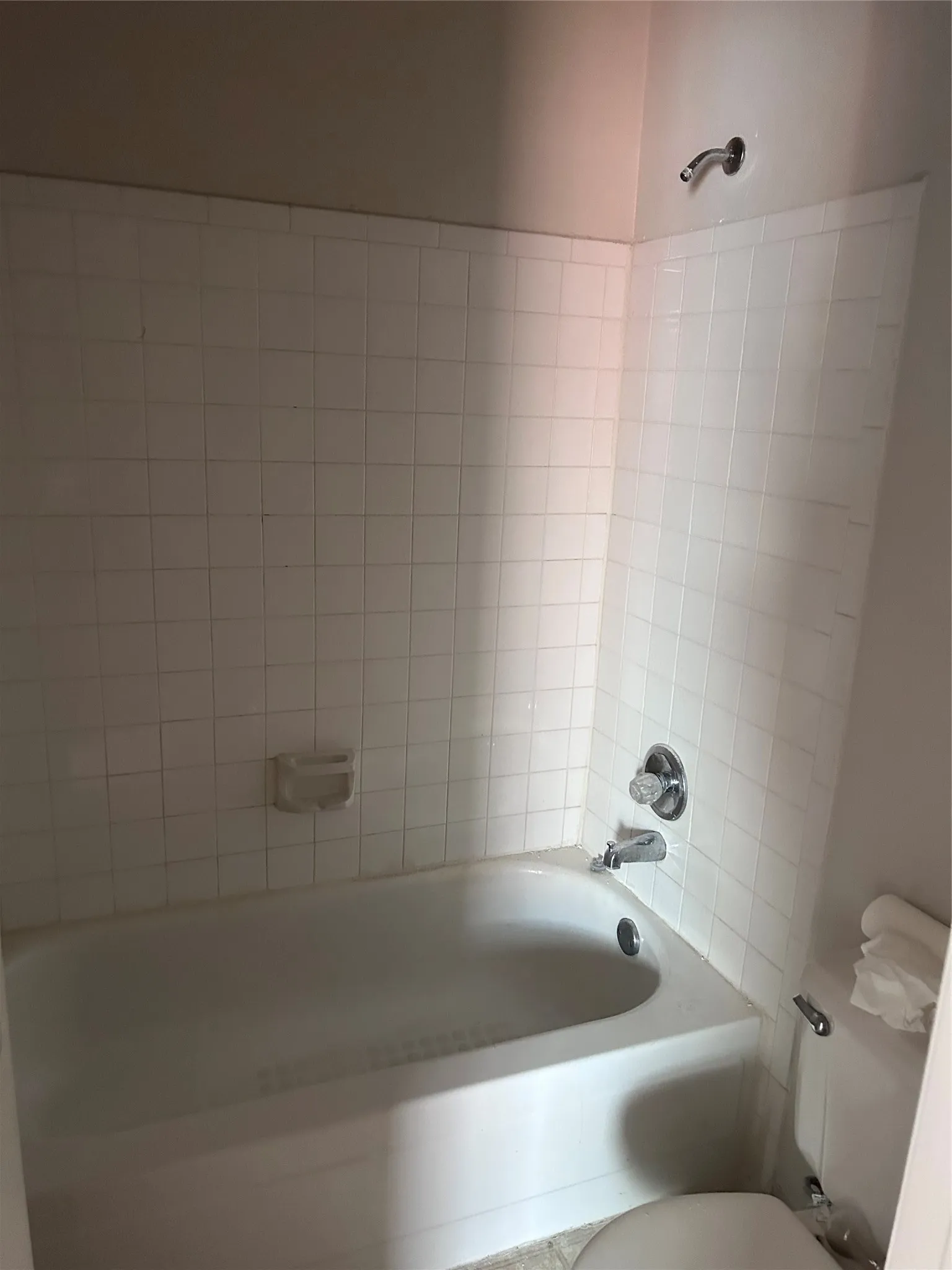 Renovations underway in the private bathroom. Still to come is a new toilet, new hardware, and vinyl plank flooring.