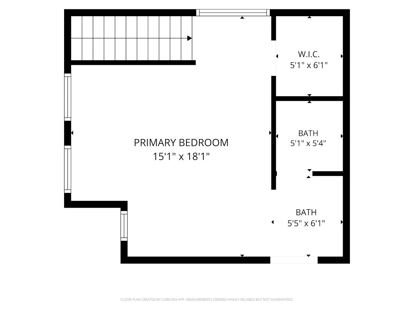3rd Floor Primary Suite Floor Plan: Featuring a Spacious Primary Bedroom with Exterior Access, En-Suite Double-Sink Vanity, Full Bath, and Walk-In​​‌​​​​‌​​‌‌​‌‌​​​‌‌​‌​‌​‌​​​‌​​ Closet