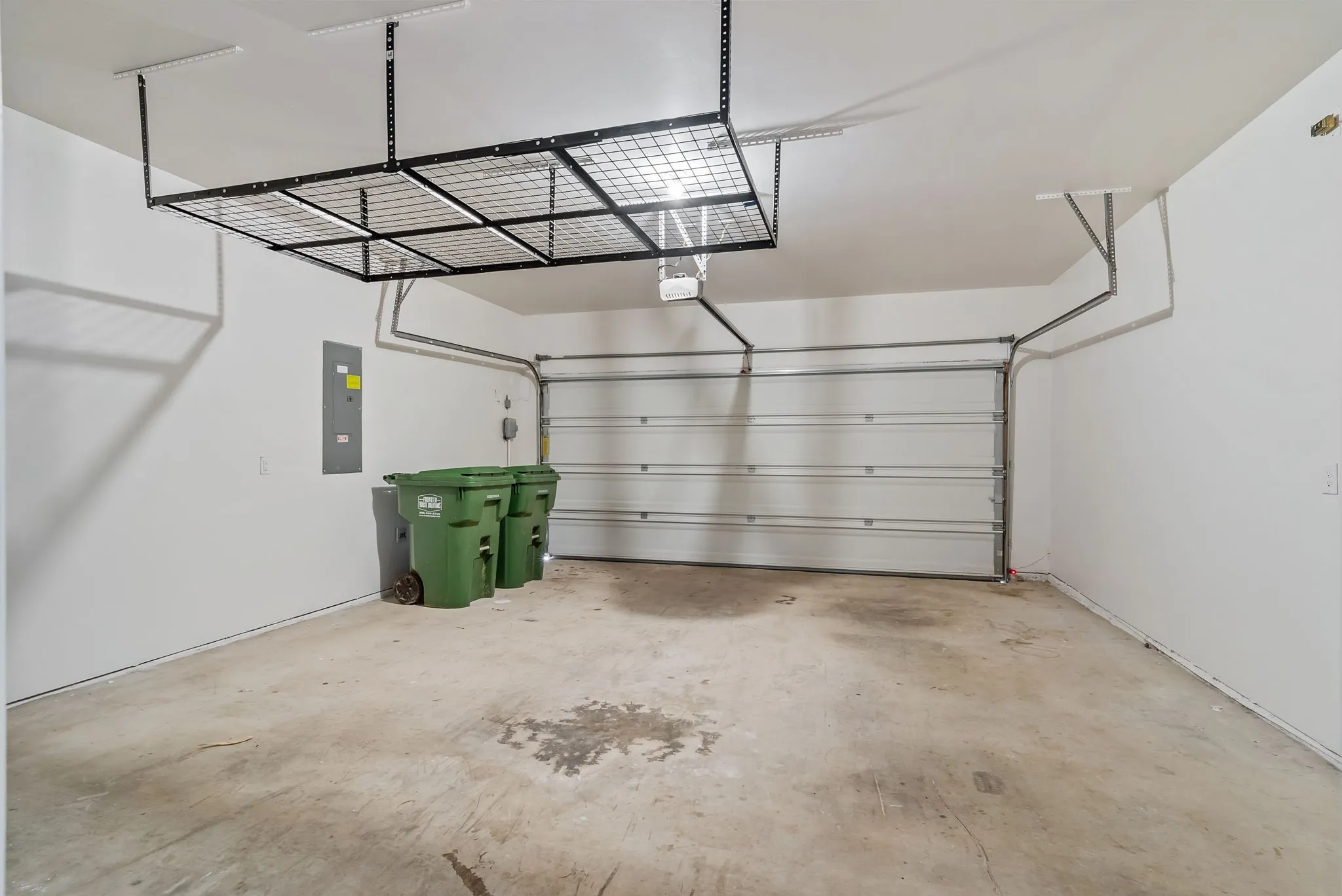 2 car garage with overhead storage