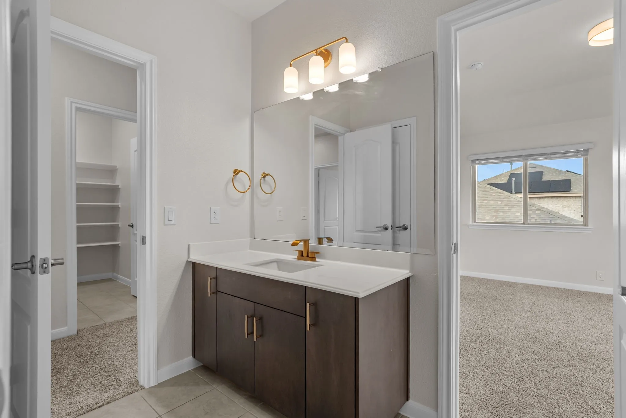 Dual access full bathroom with shower and tub