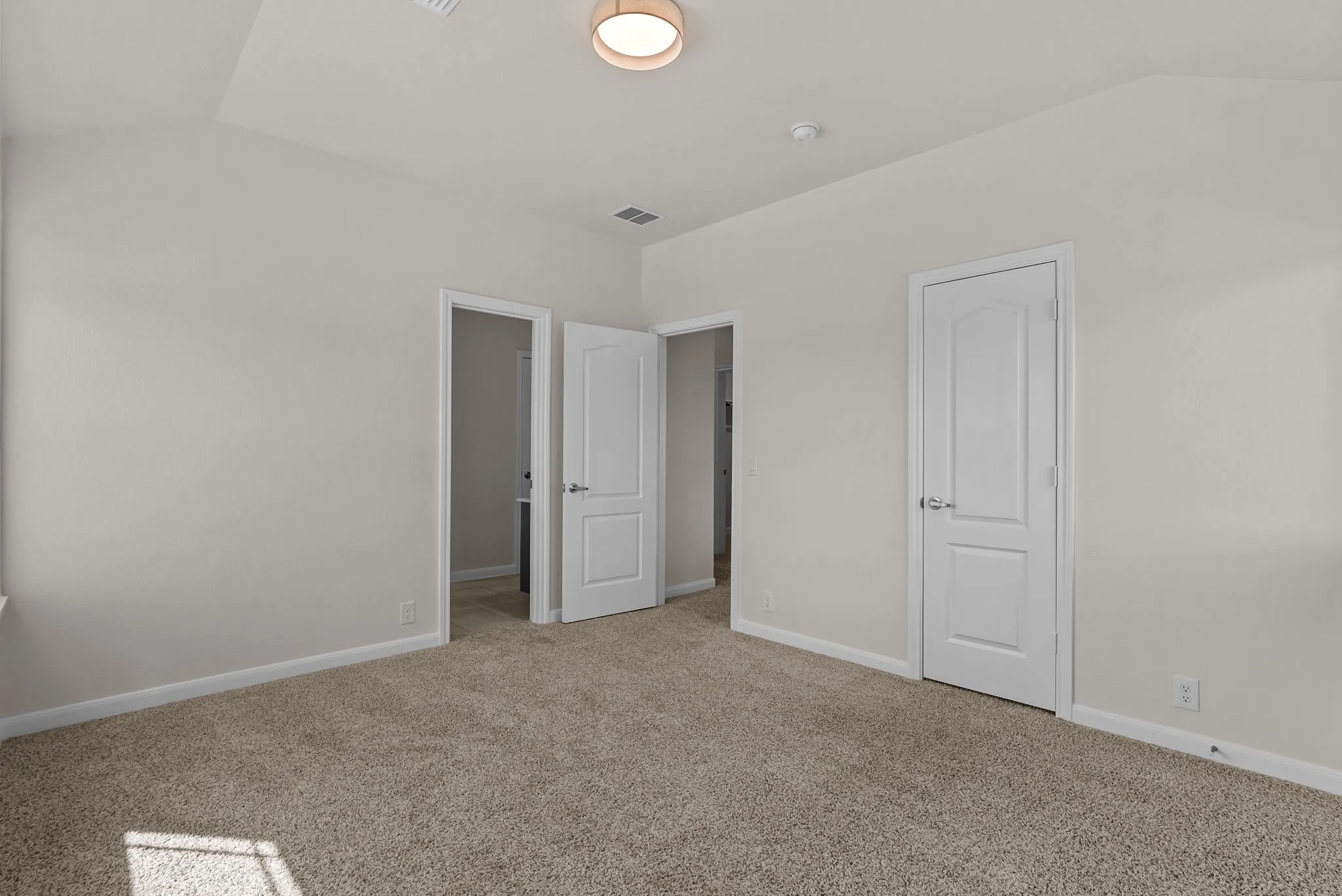 Bedroom has connecting bathroom