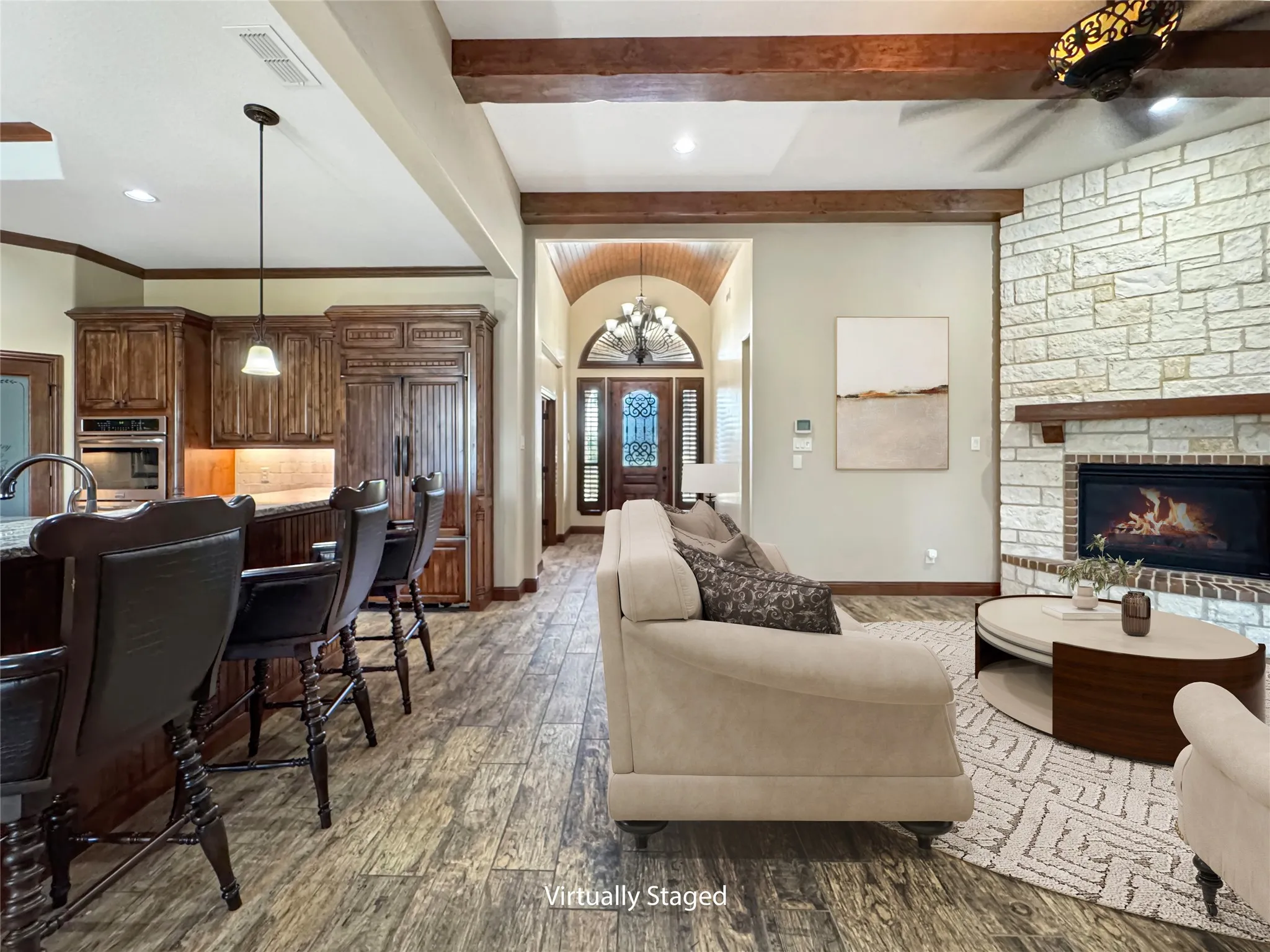 Open concept dining and living