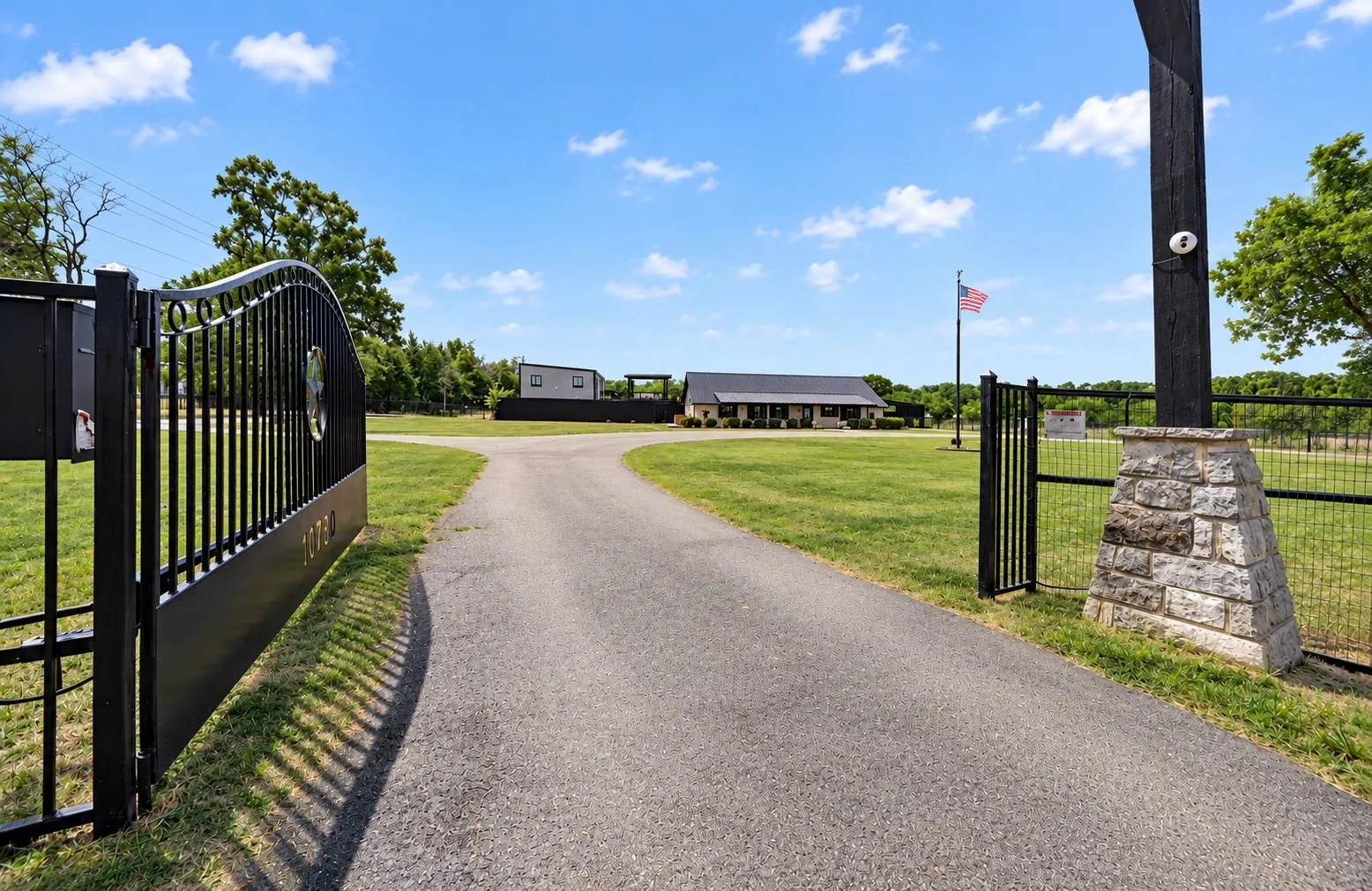 View from the gated entrance