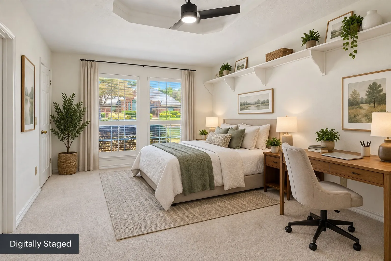 First-floor Bedroom Suite, digitally staged