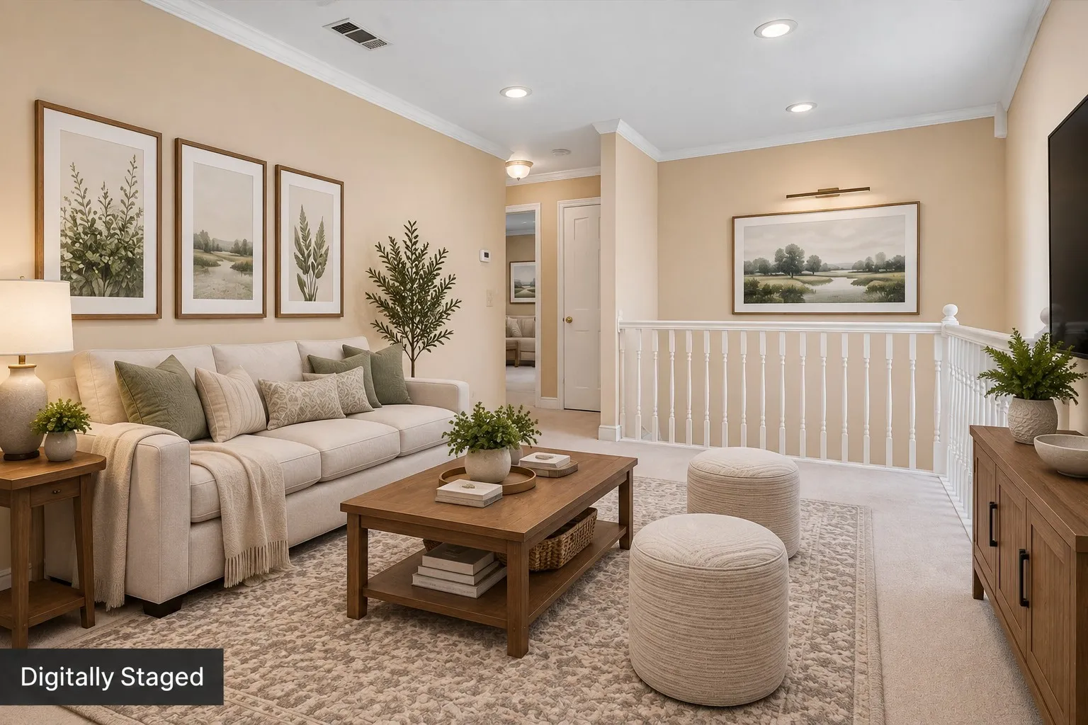 Loft/game roomdigitally staged