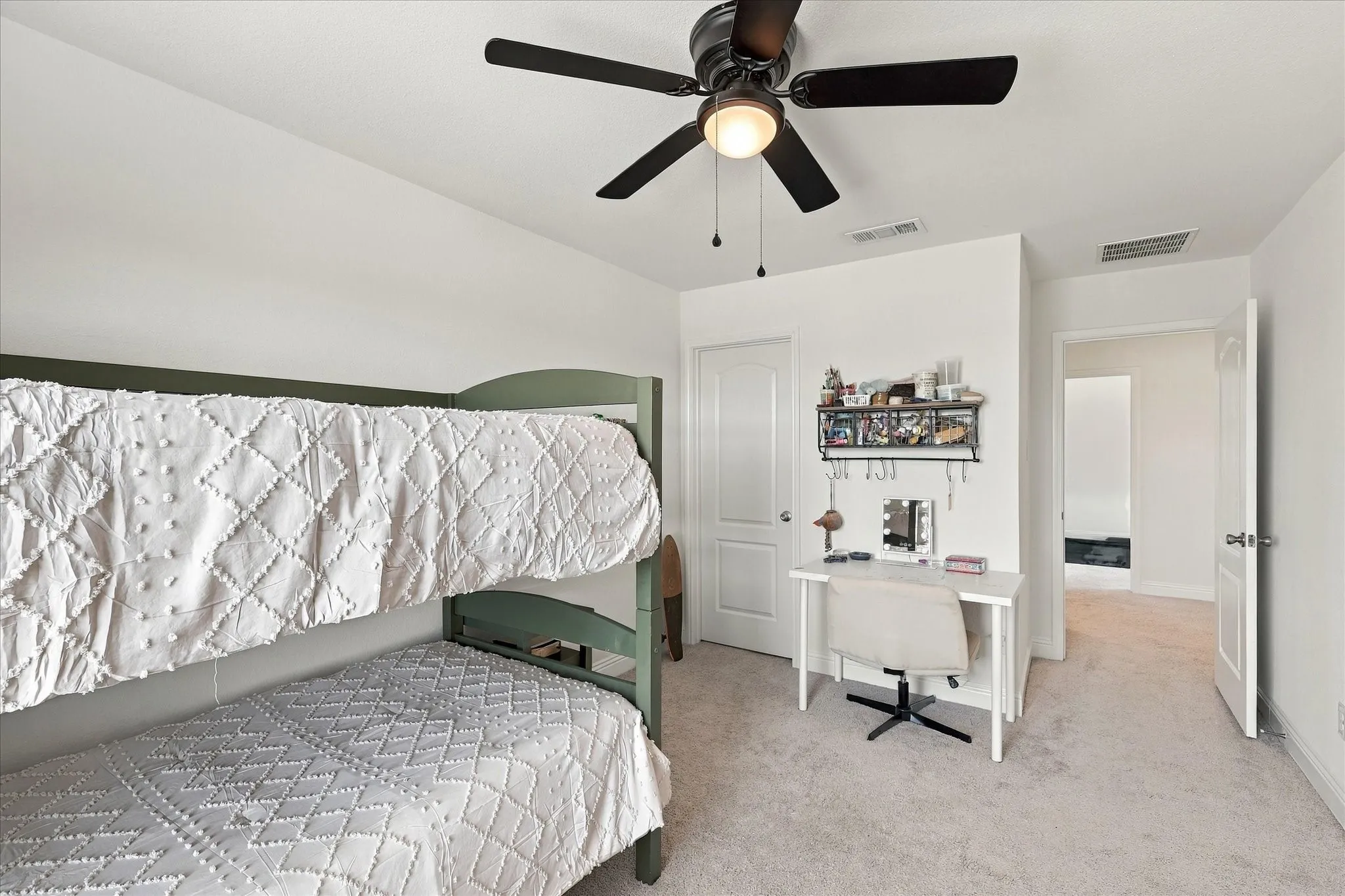 Bedroom with large walk in closet