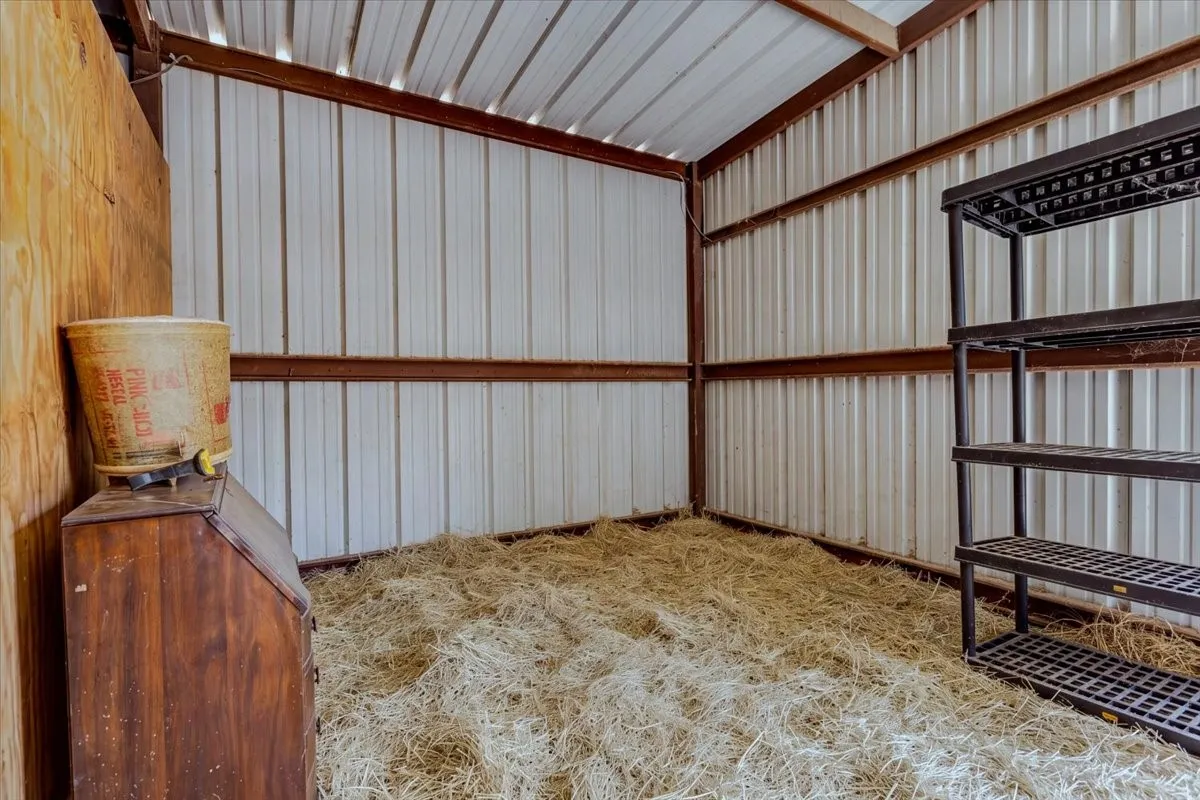 Feed room in barn