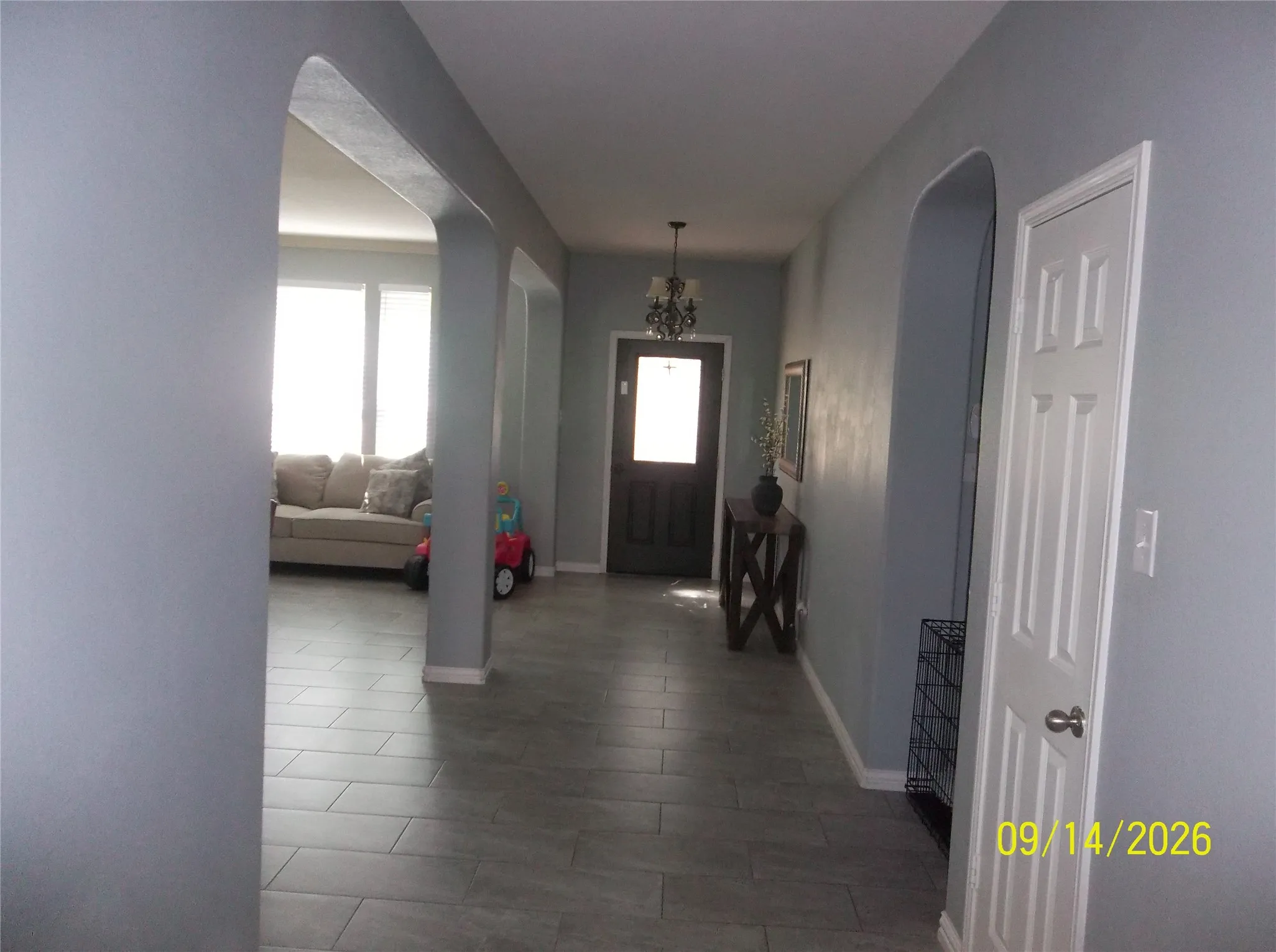 Archways framing interior spaces
