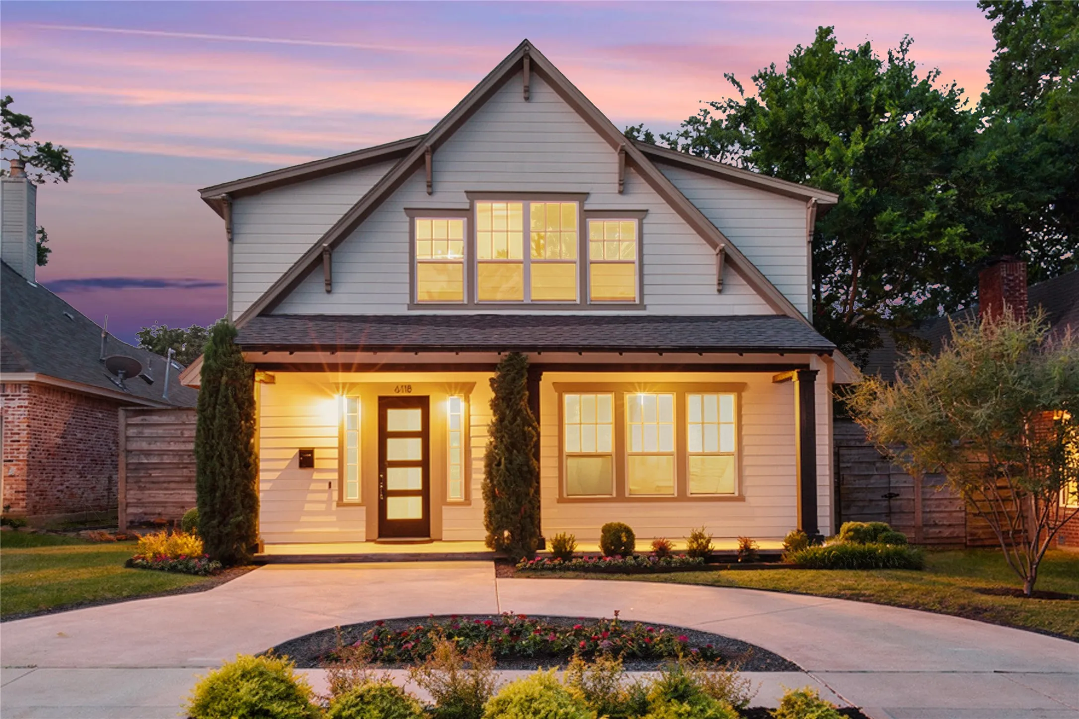 Contemporary architectural design with gabled roofline