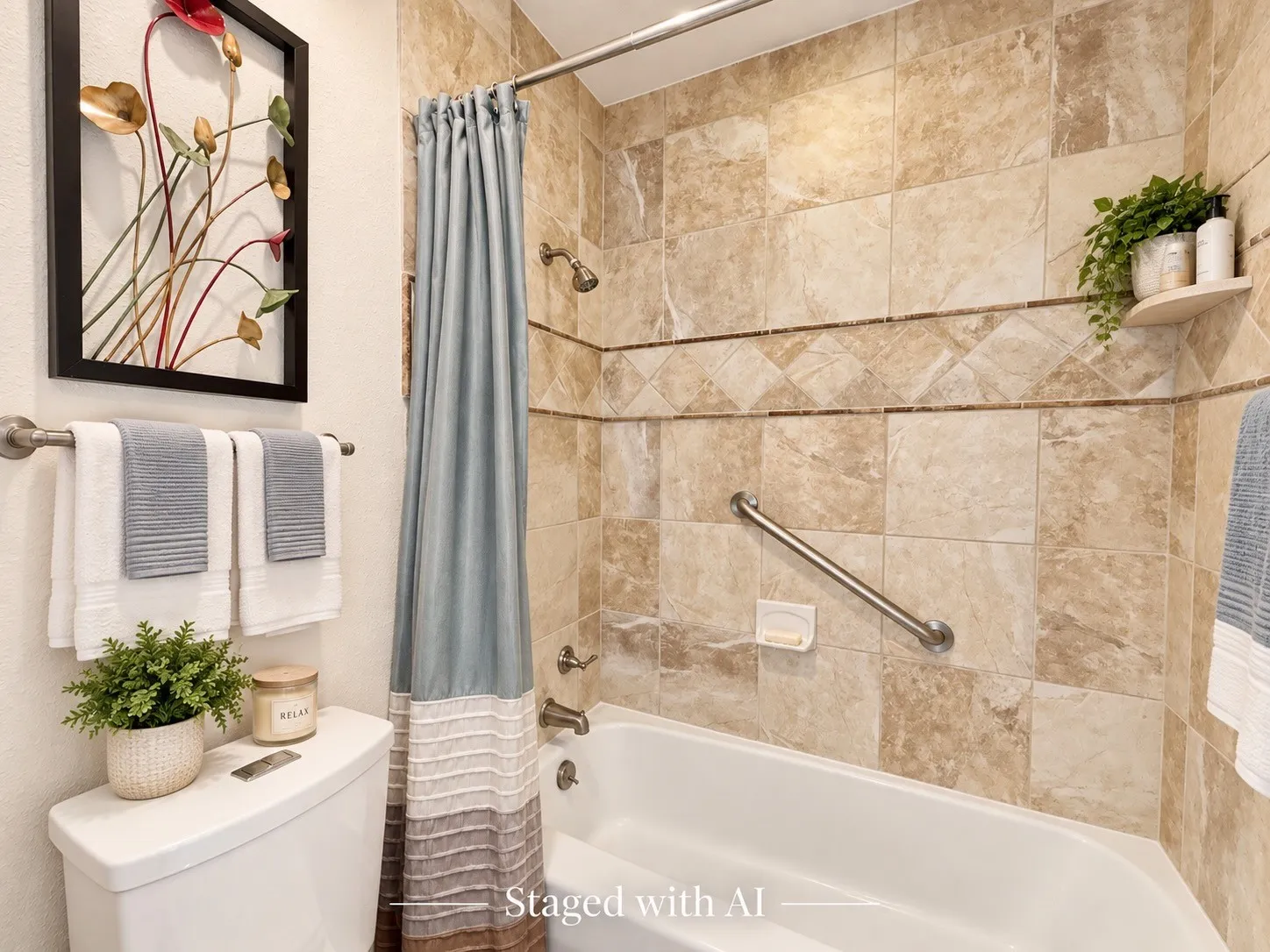 Hall Bath - Staged with AI