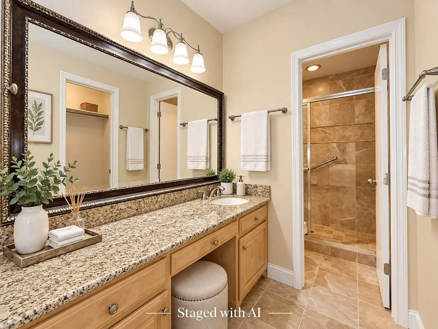 Primary Bath - Staged with AI
