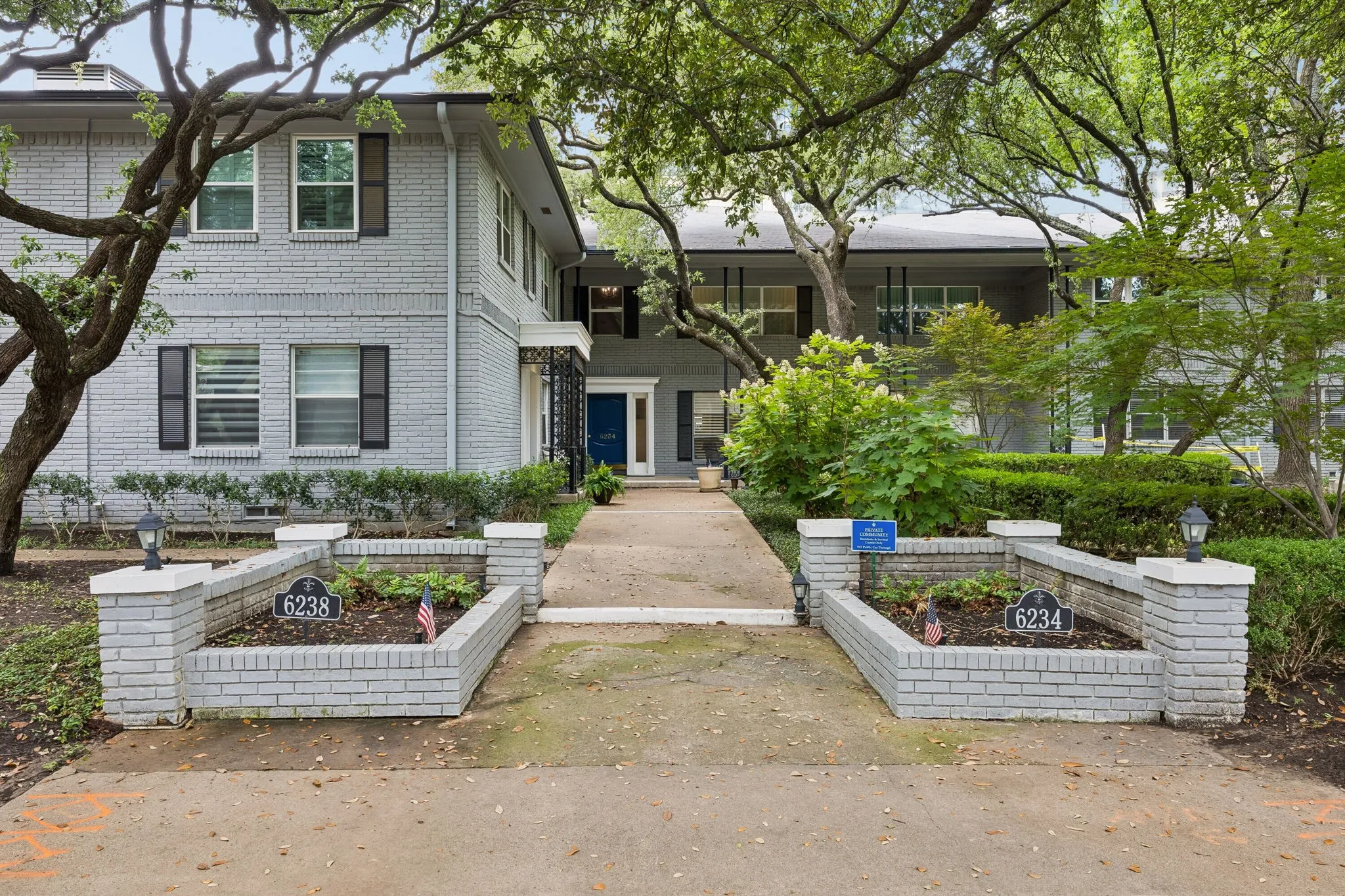 Brick exterior with painted finish