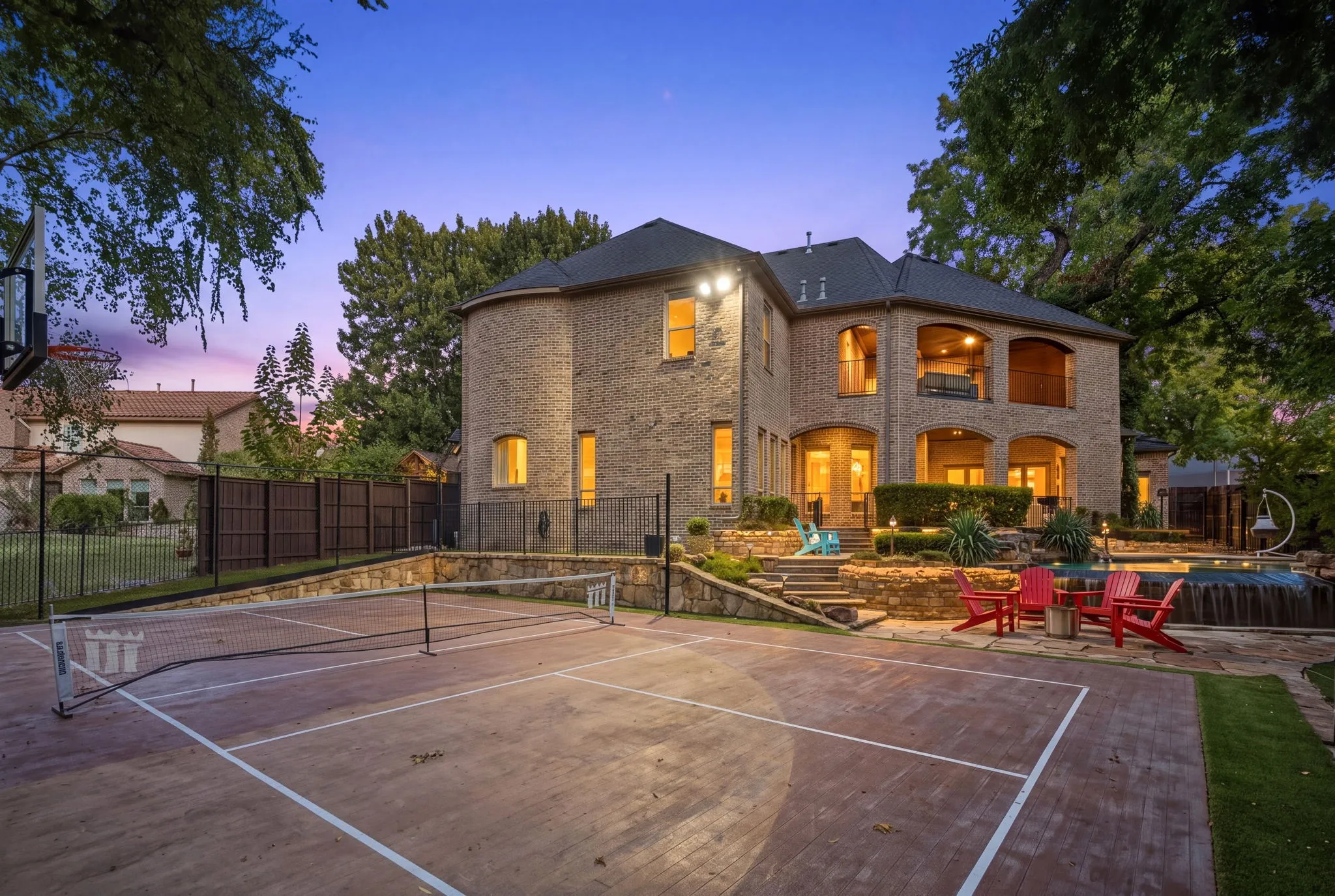 Private sports court on the property