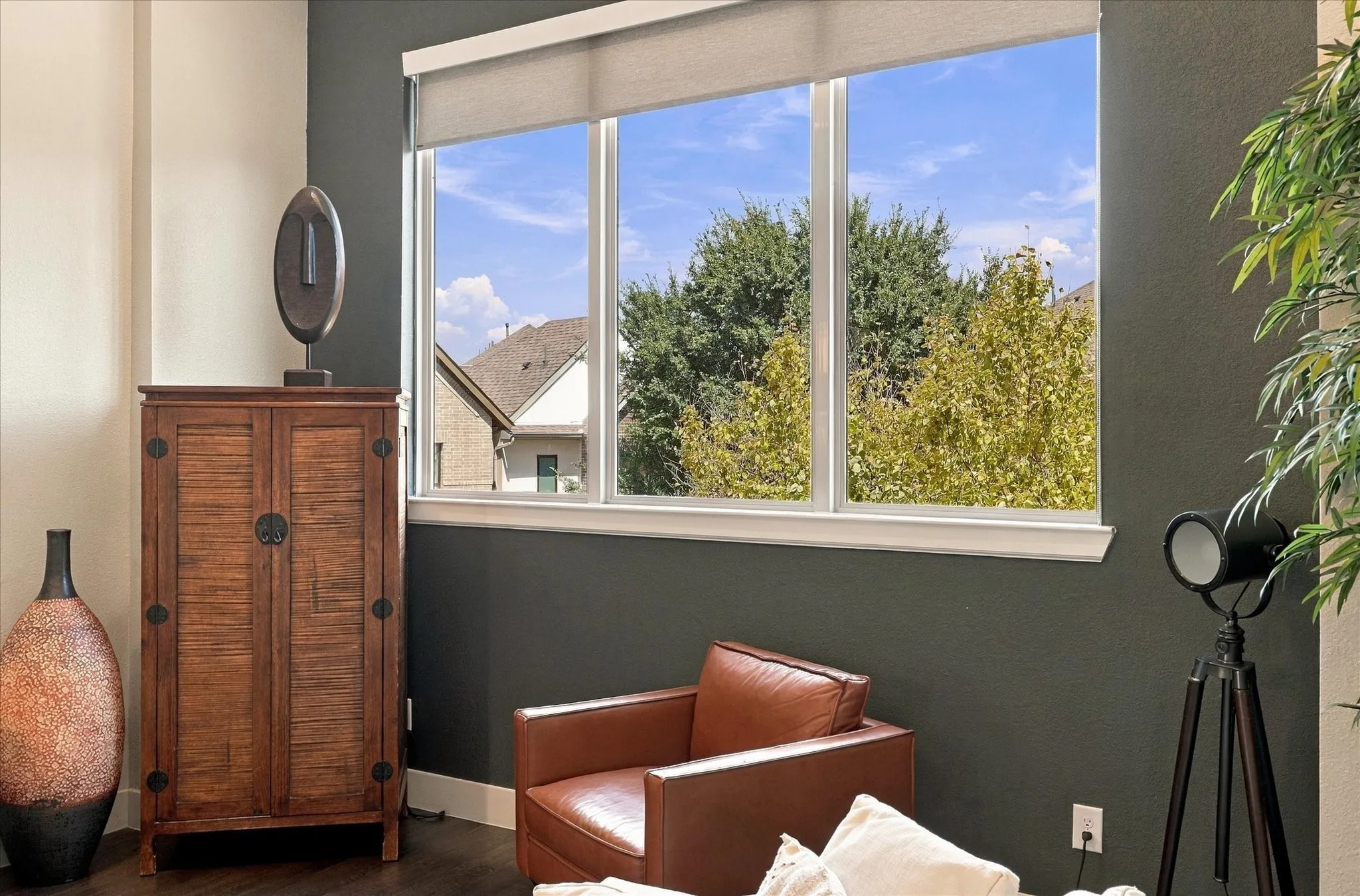 Contemporary lines and picture windows overlooking the park make this villa stand out!