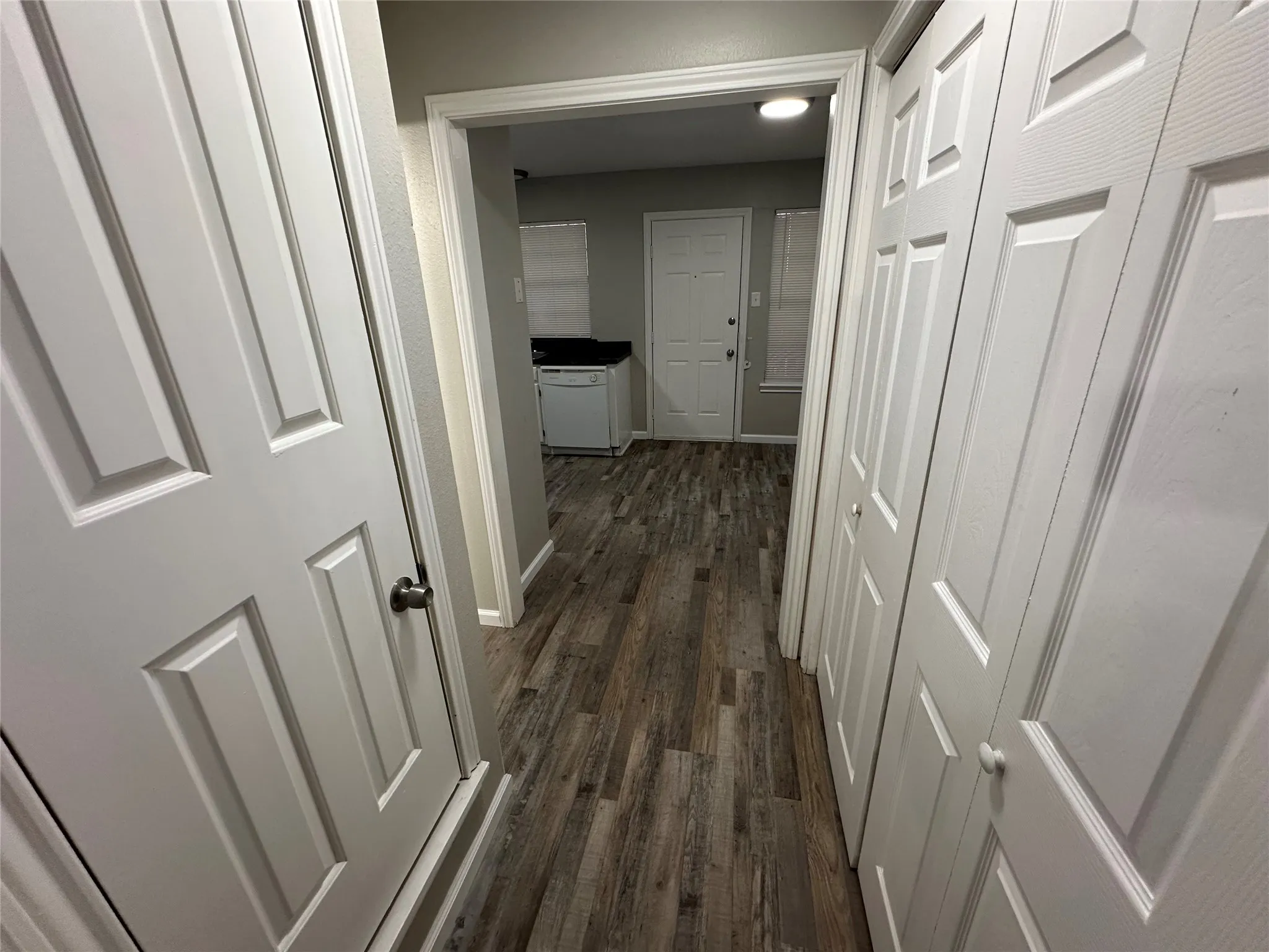 Wood-finish flooring throughout