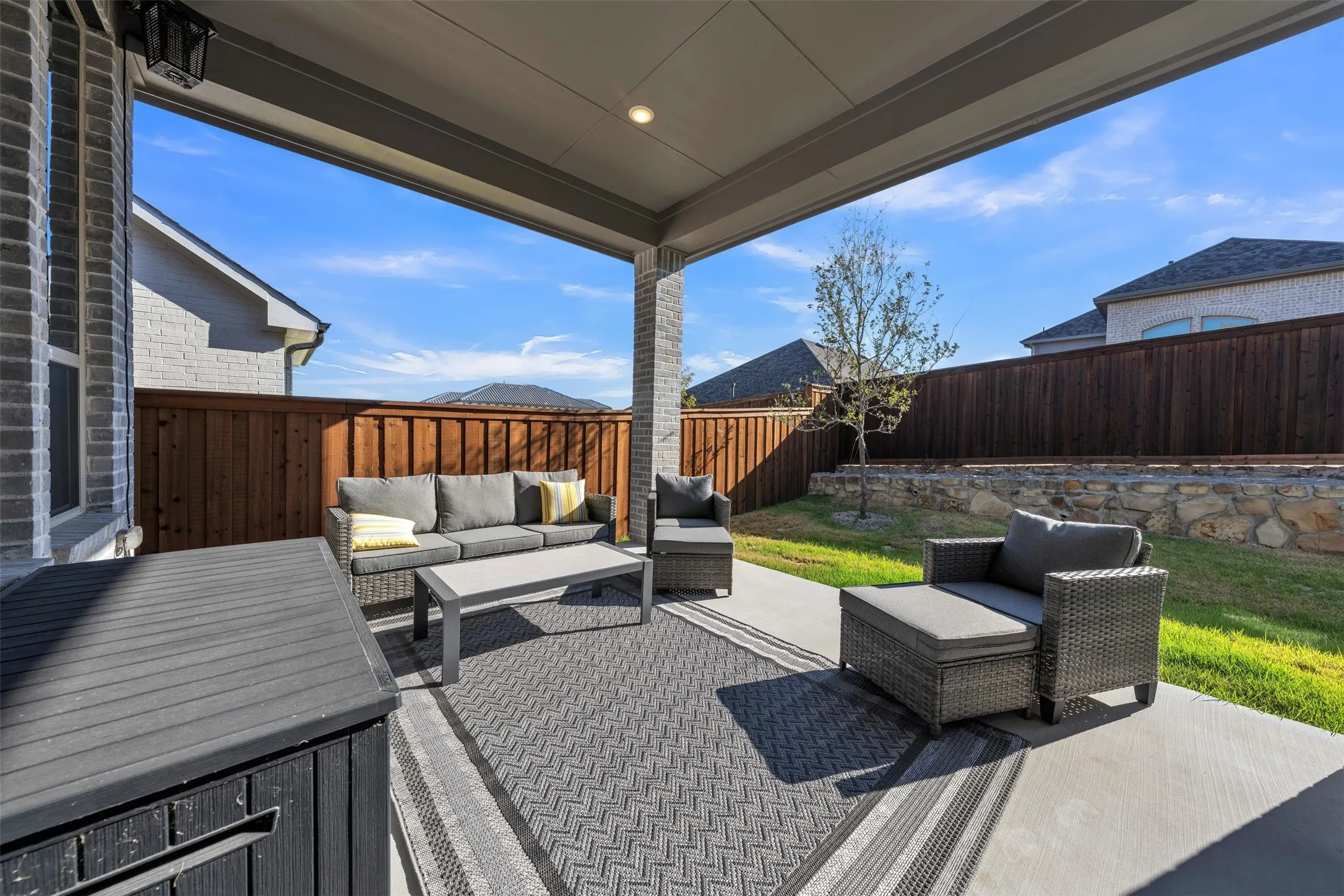 Large Covered Private Patio Fenced.