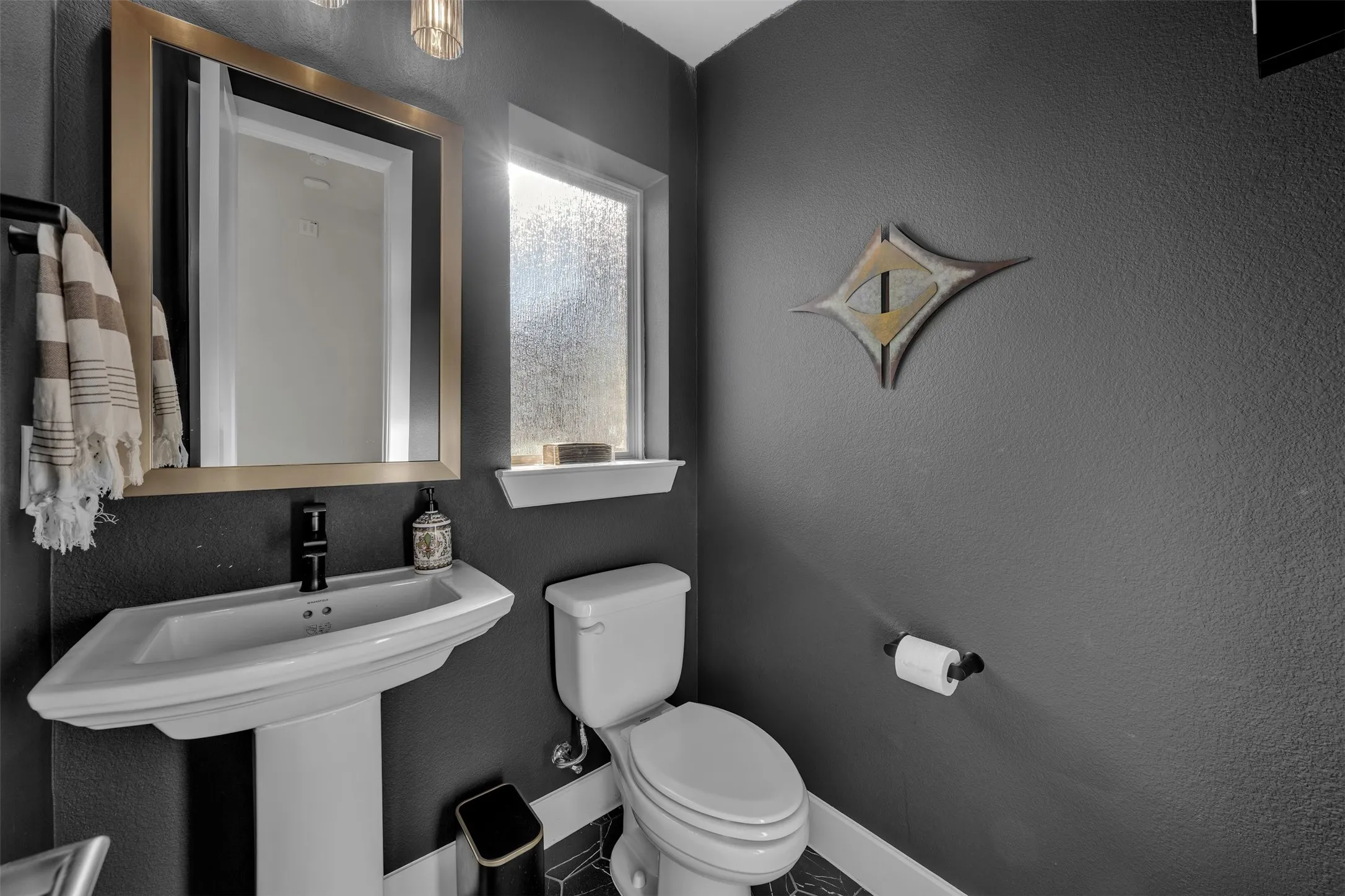 Powder Room off Patio Door Hallway.