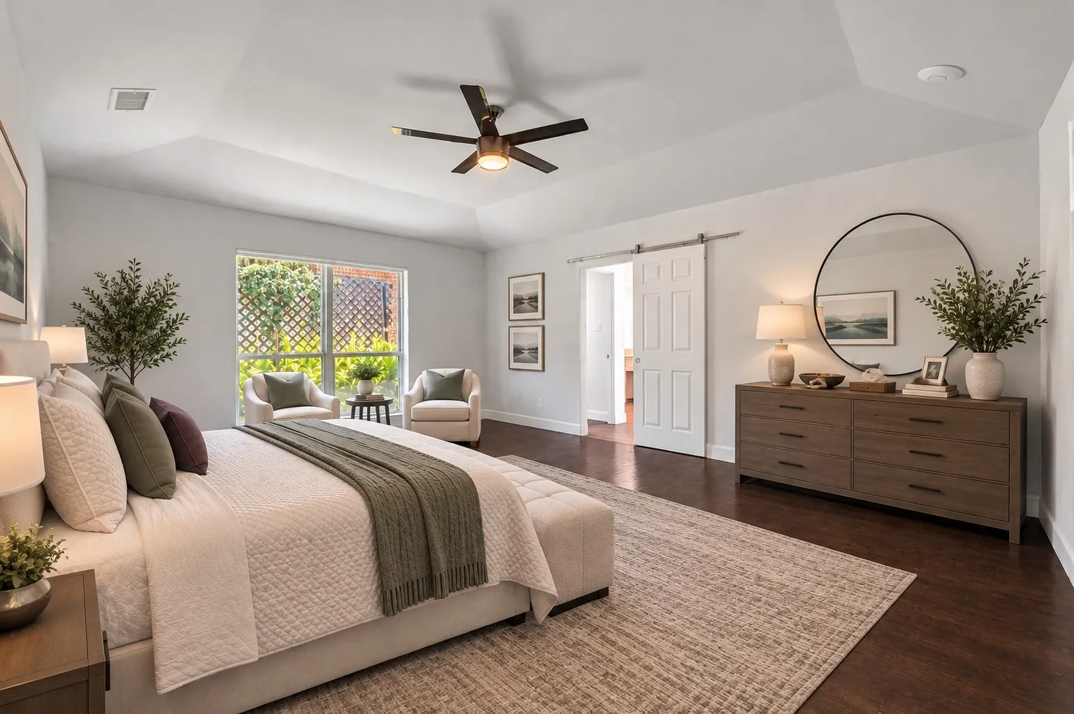 Virtually Staged – furnishings and décor digitally added.