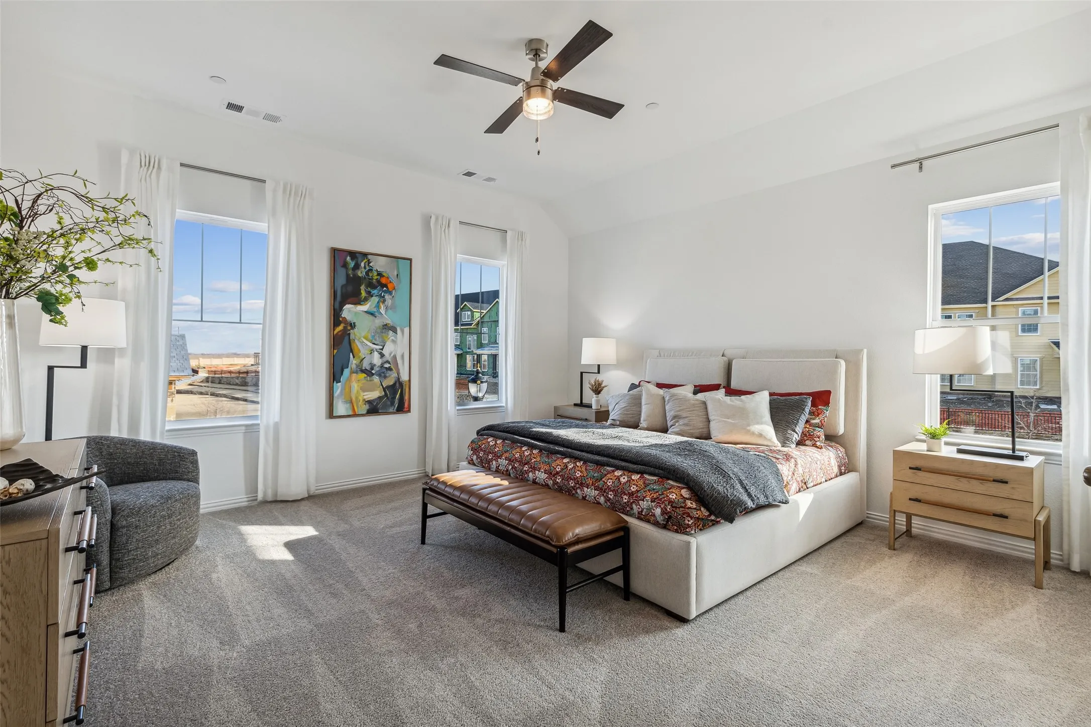 This beautiful owner's suite was designed for rest and relaxation.
