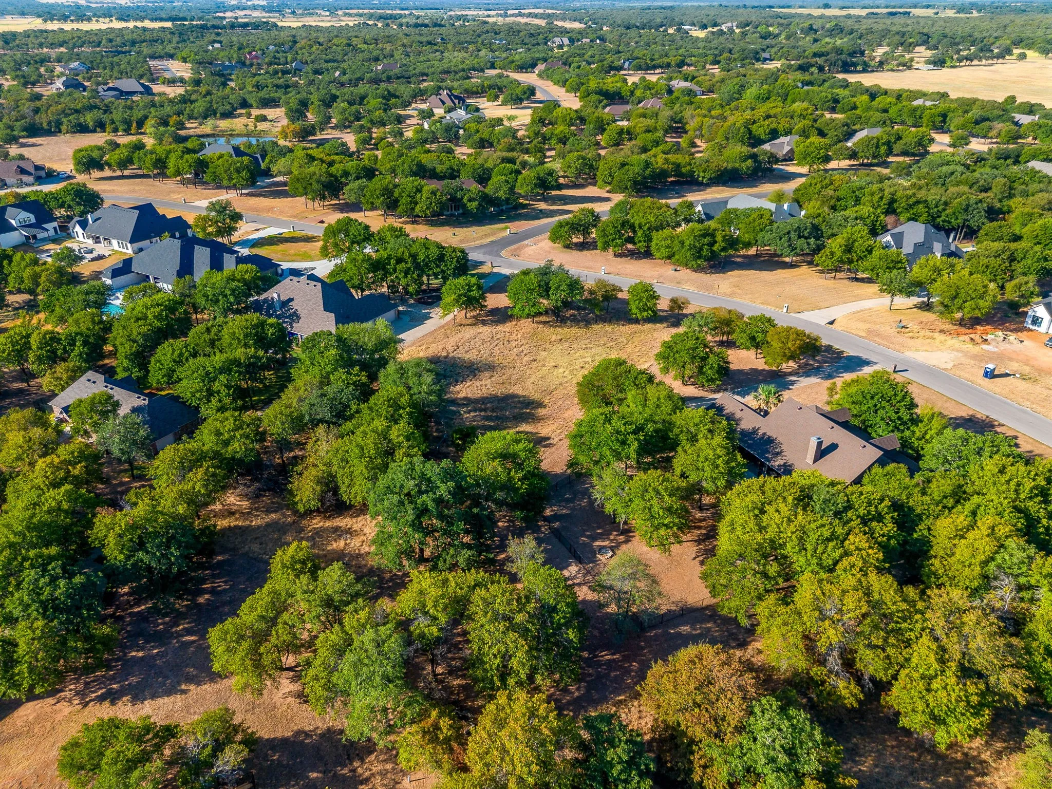 Expansive property with abundant mature trees and paved roadways