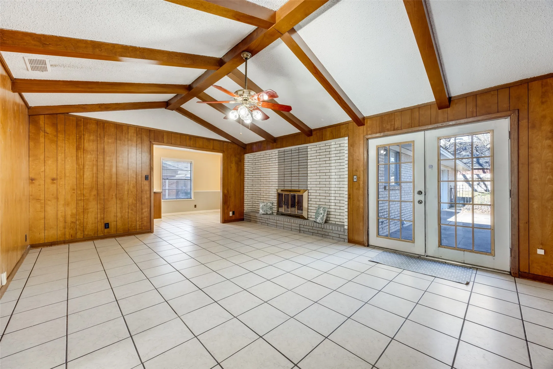 view of family room that opens to the kitchen