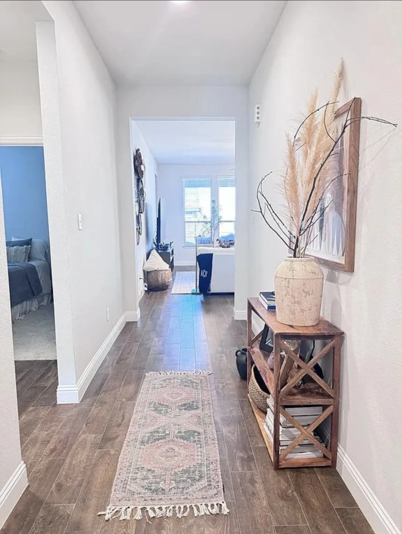Wood-finish flooring throughout