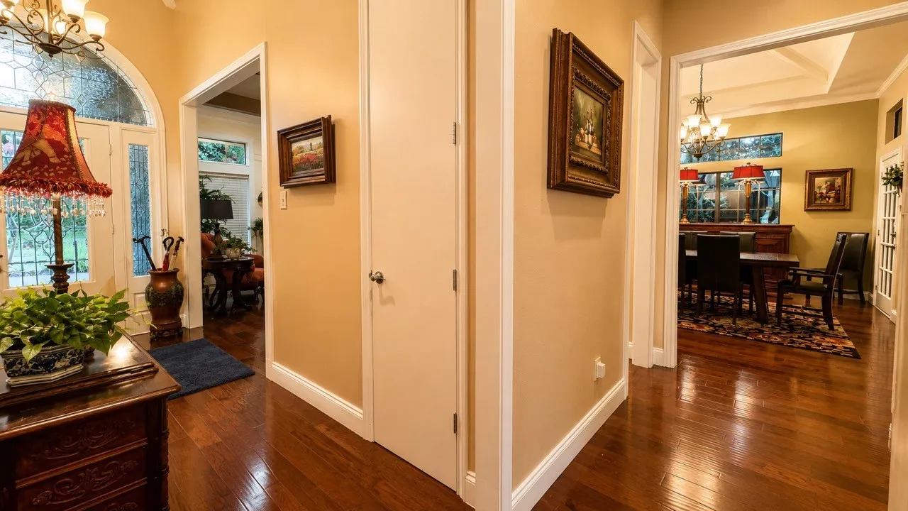 Looking back towards the entry...dining room on the right, living room just off the front door