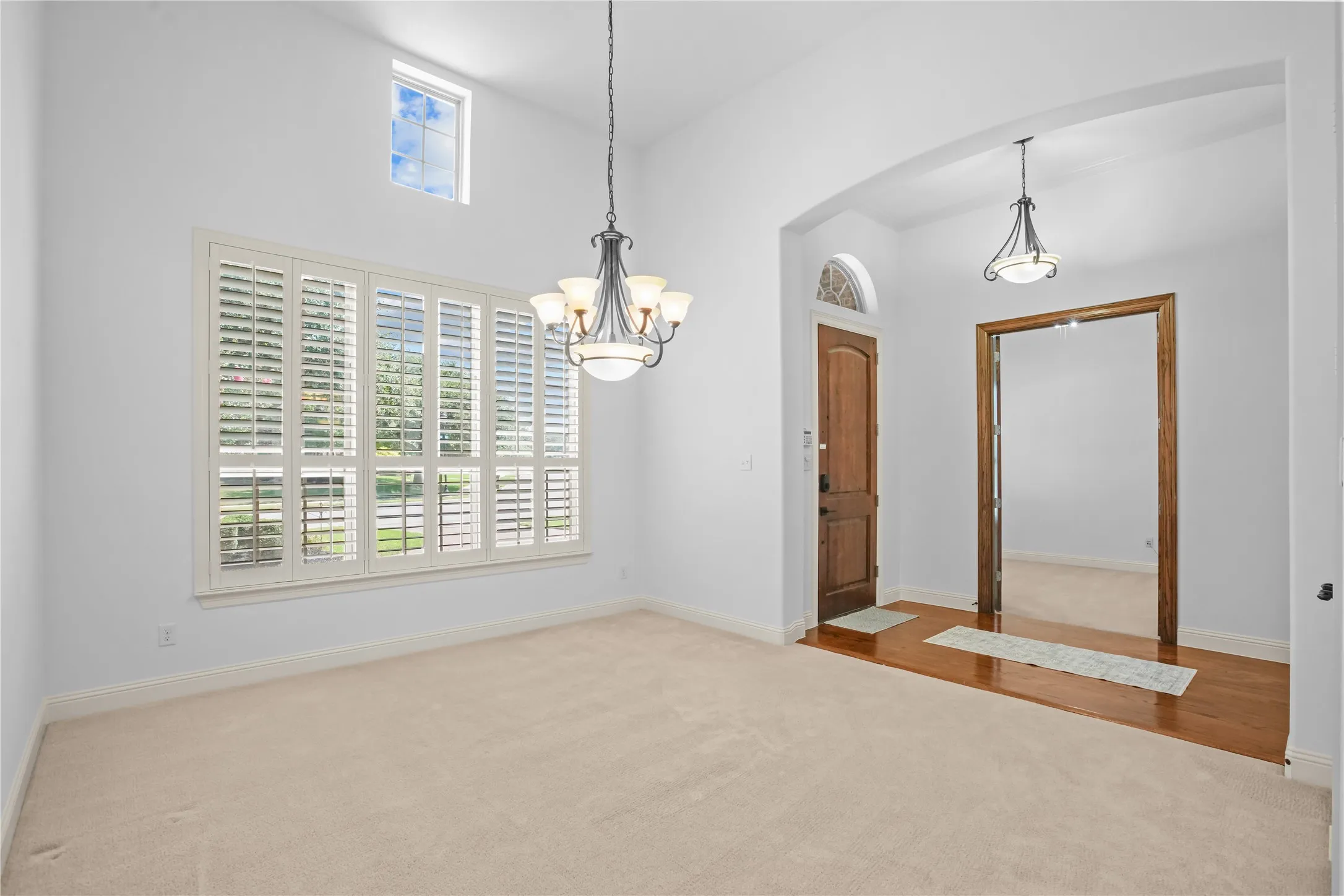 Formal dining area off the entry across from the study.