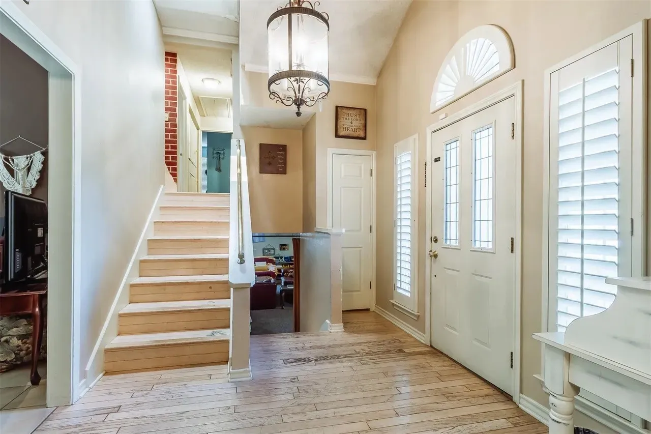 Entry way can go upstairs or downstairs to garage conversion extra bonus room