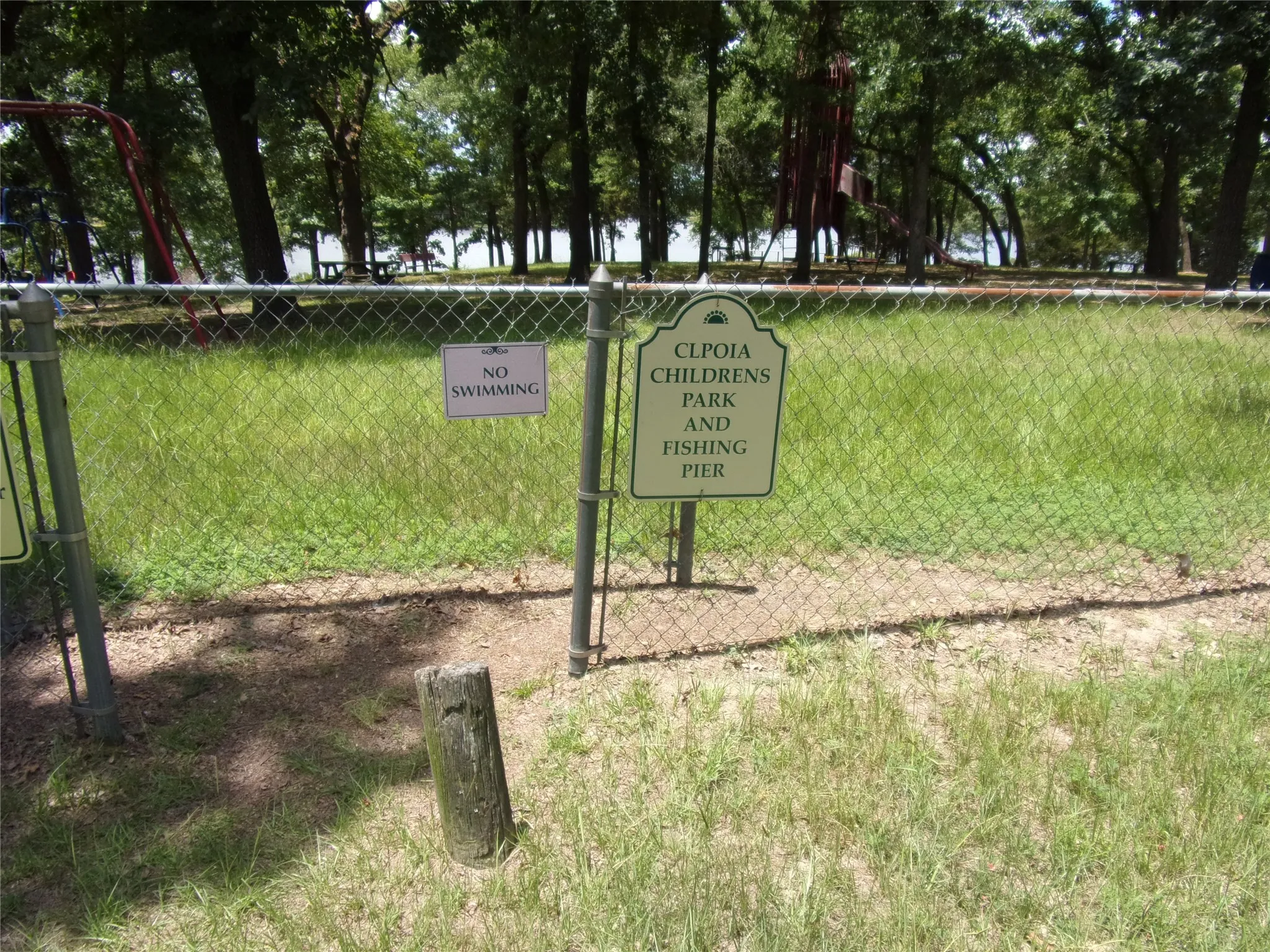 entrance to children's park and great lake view