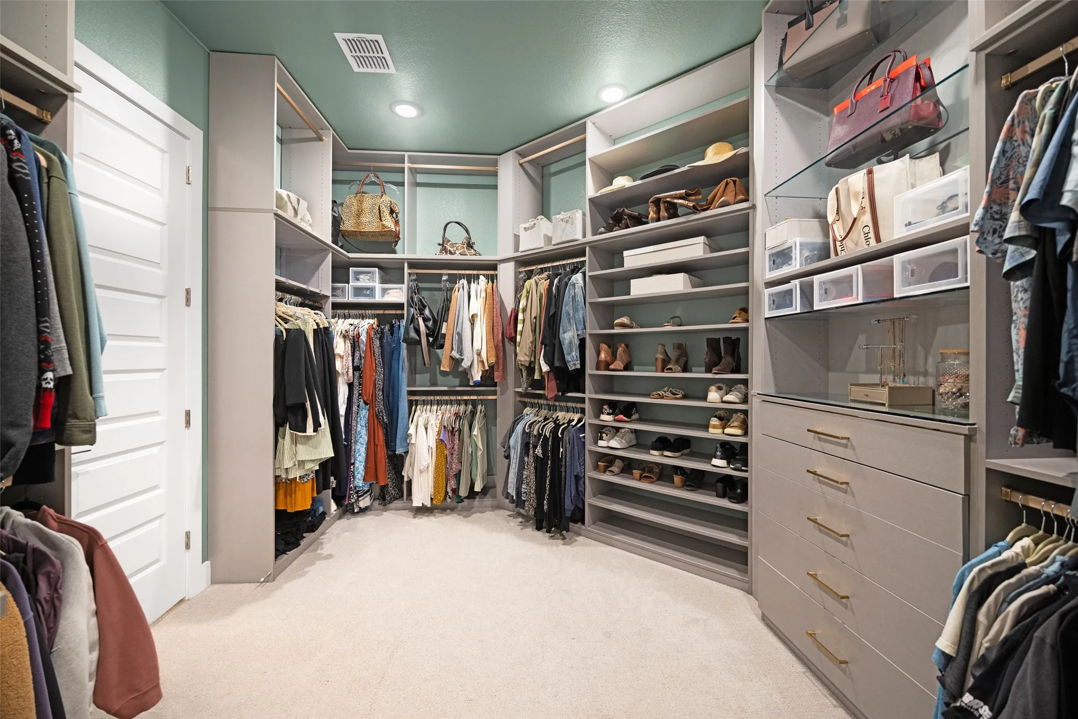 Every closet has custom built-ins.