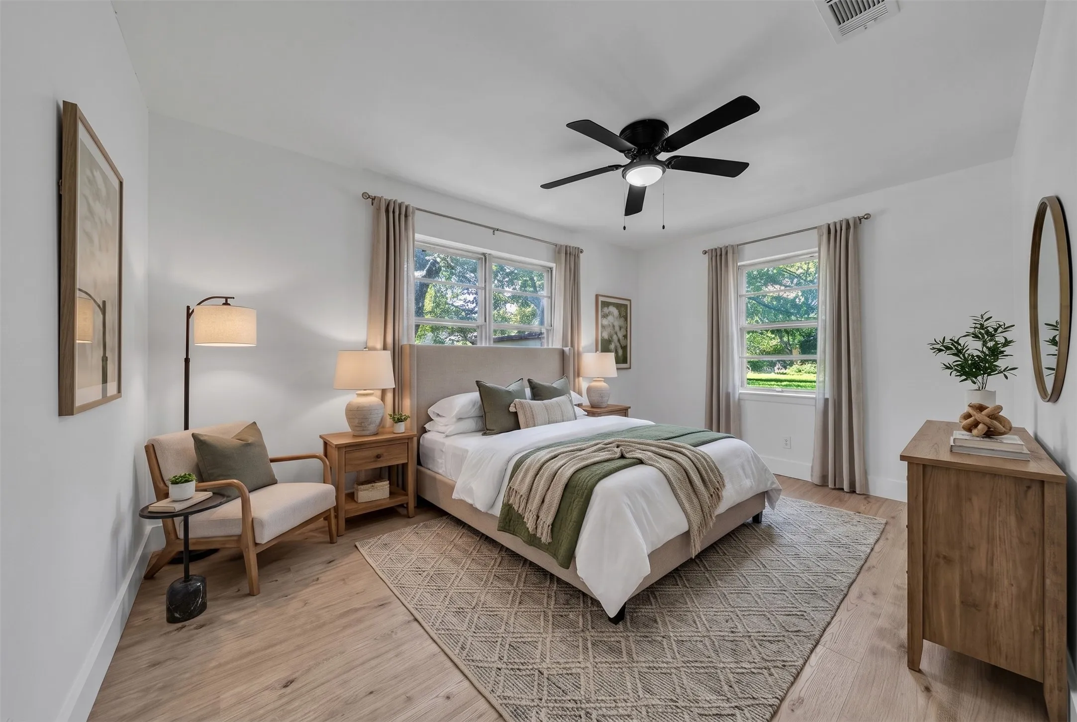 Large Rear Bed Room Tastefully Staged