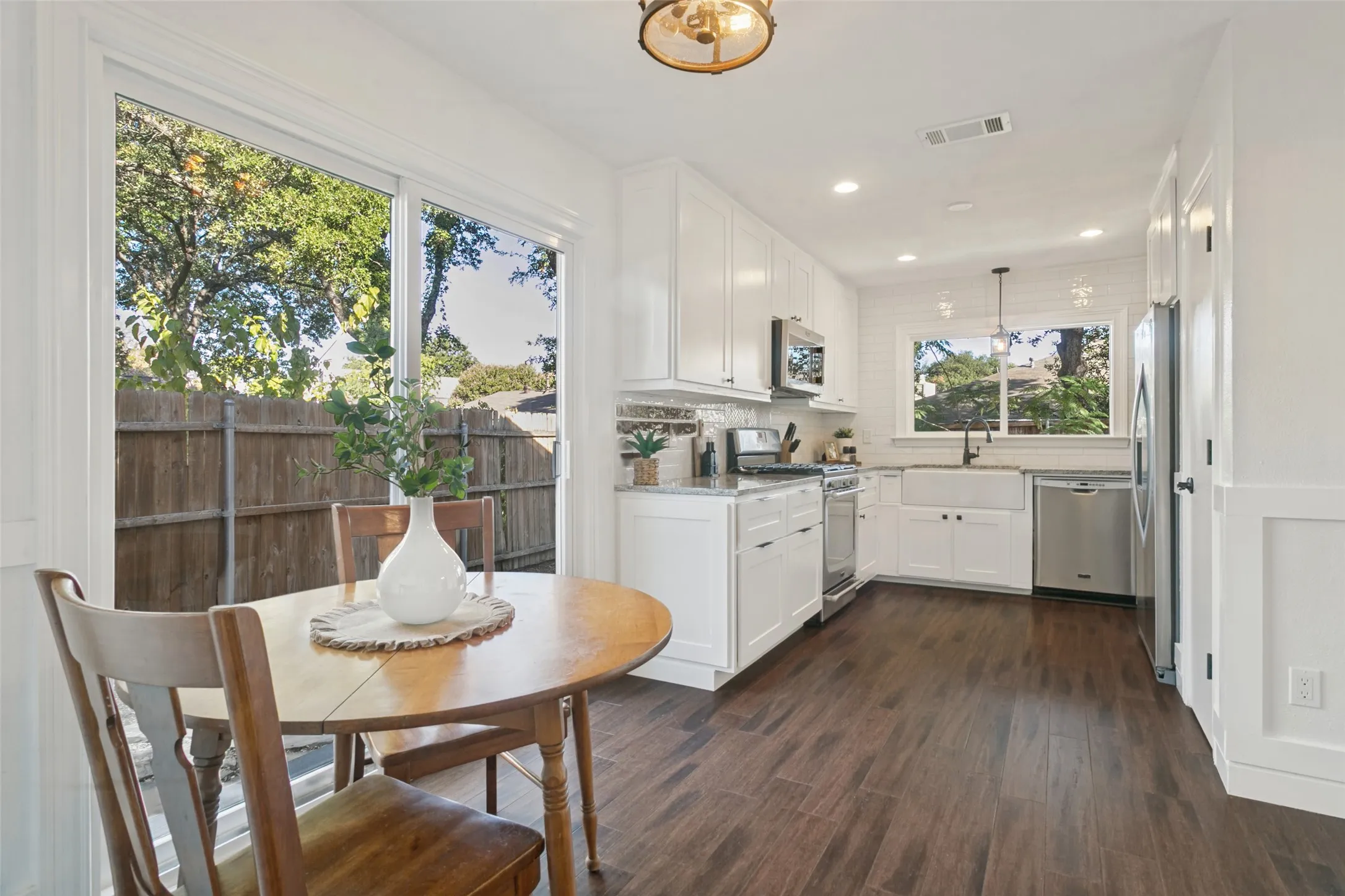 With all of the windows and doors, there is plenty of natural light throughout the home.