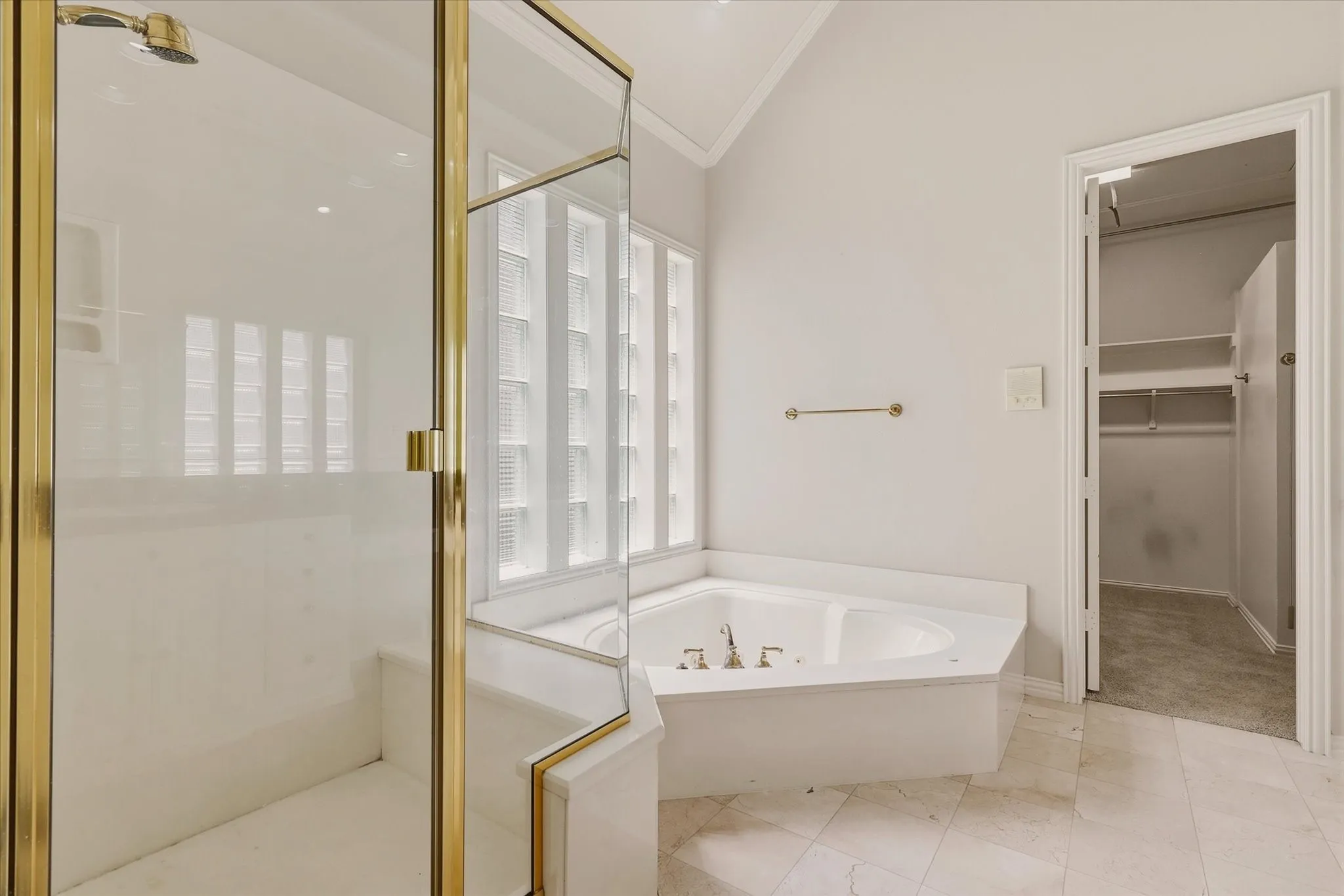 The Primary Bath has a separate shower, jetted tub and large walk-in closet.