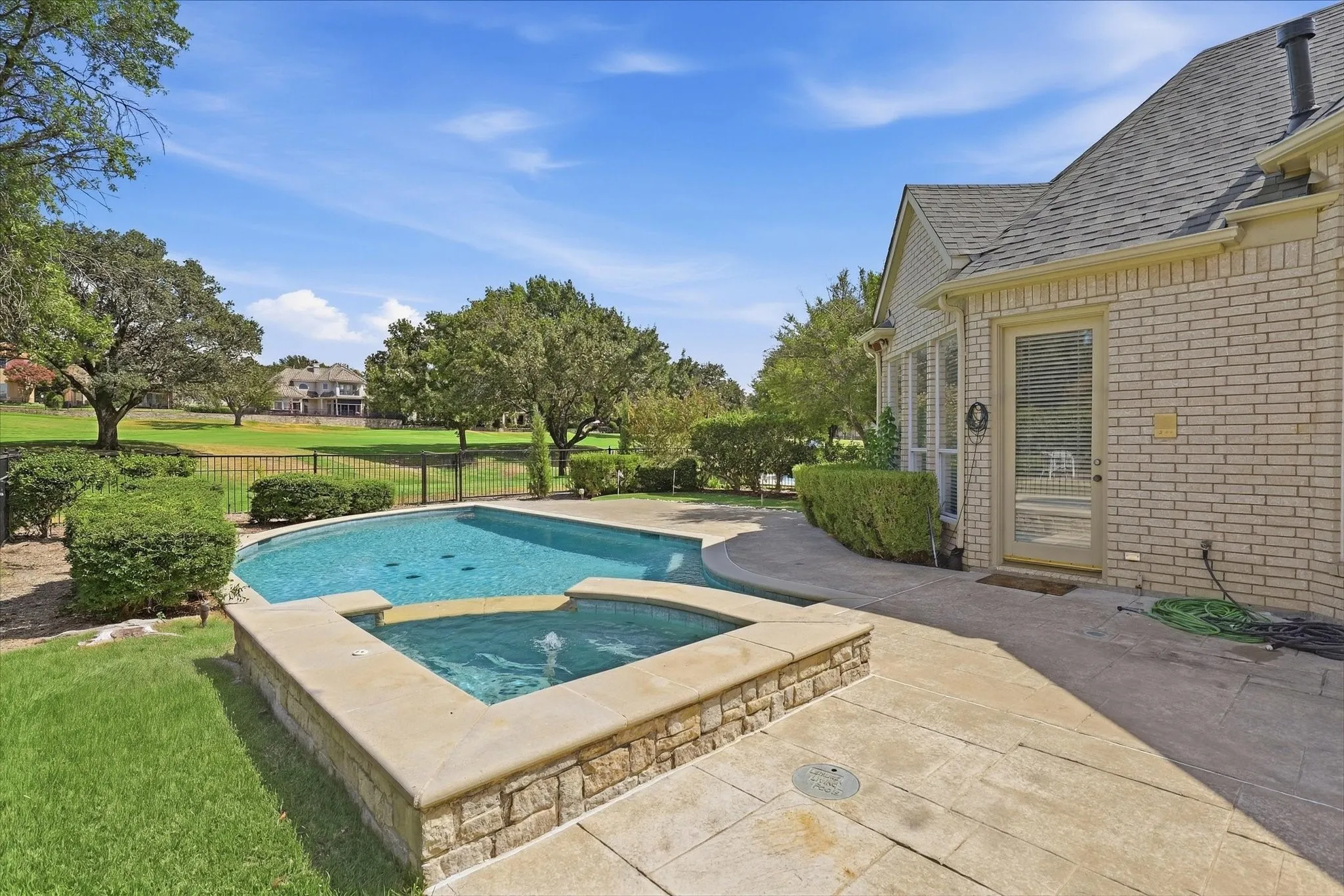 The back yard offers views galore and yard maintenance is included.