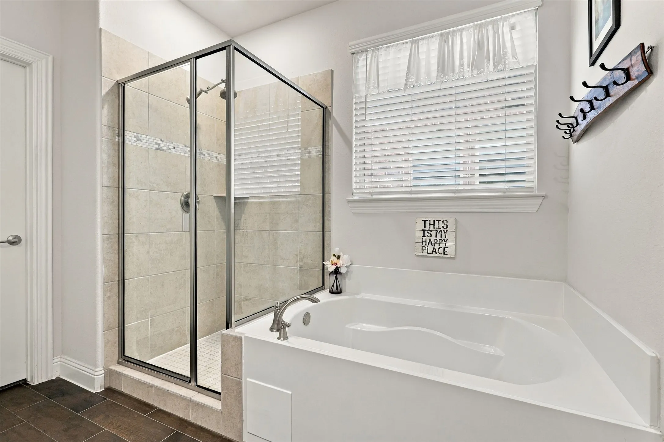 Primary Bathroom, with separate shower and walk in closet